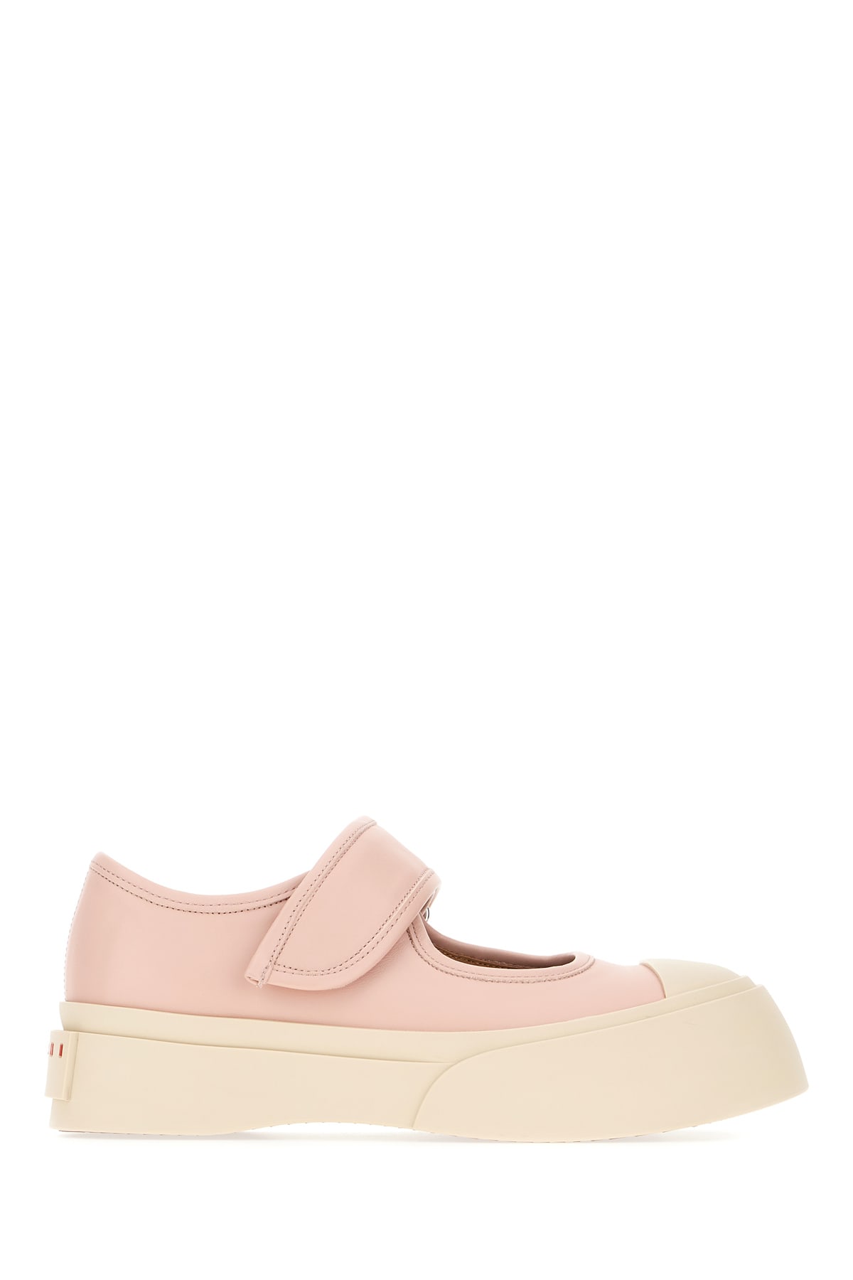 Marni Pink Nappa Leather Mary Jane Ballerinas In Antiquerose