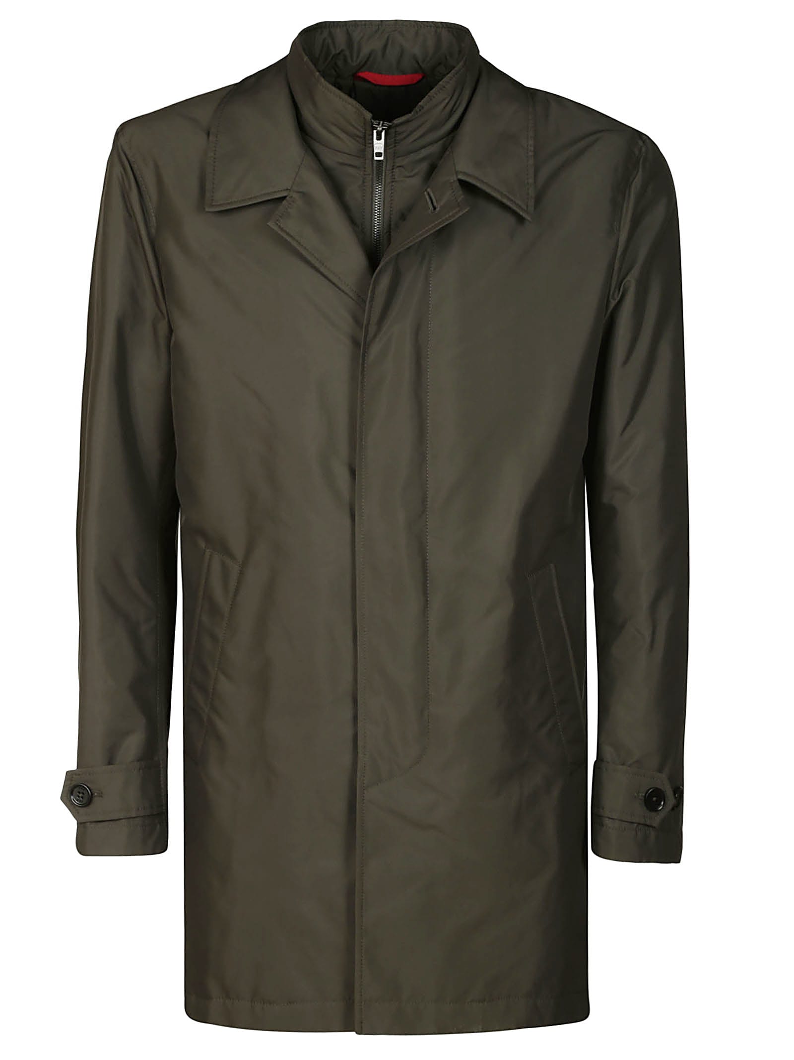 Fay High-neck Layered Plain Short Coat