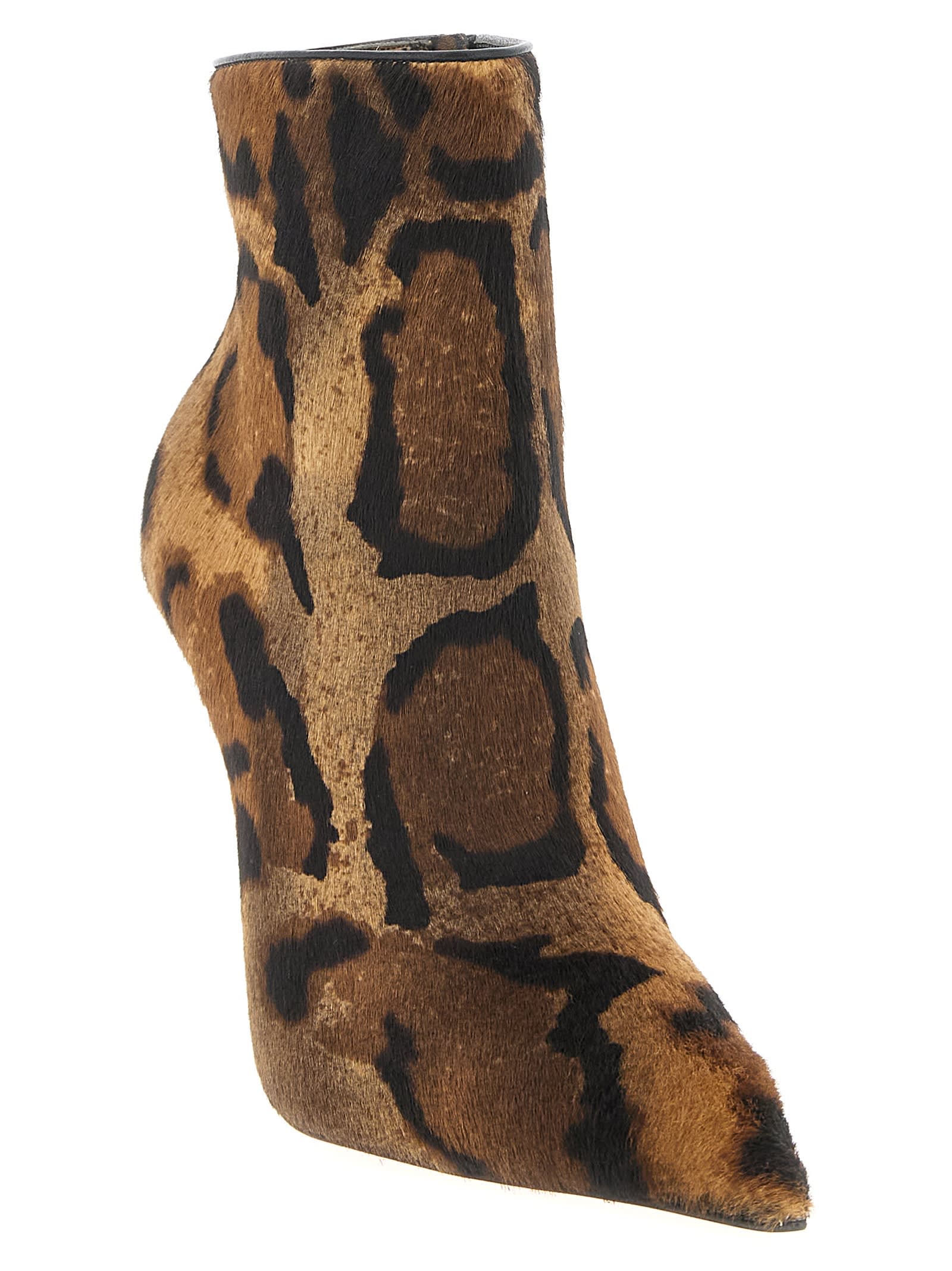 Christian Louboutin Ankle Boots With Pointed Toe And Stiletto Heel In Brown