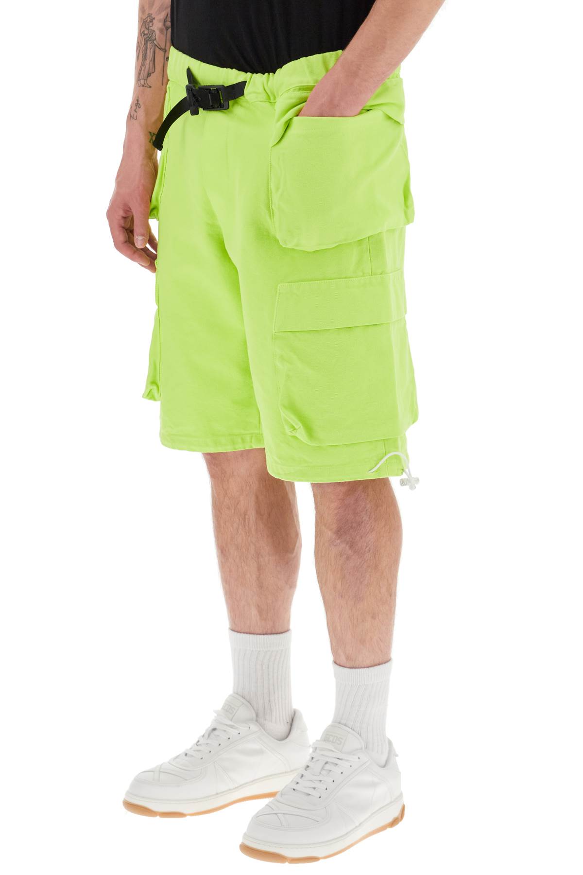 Shop Bonsai Cargo Shorts In Acid Green (green)