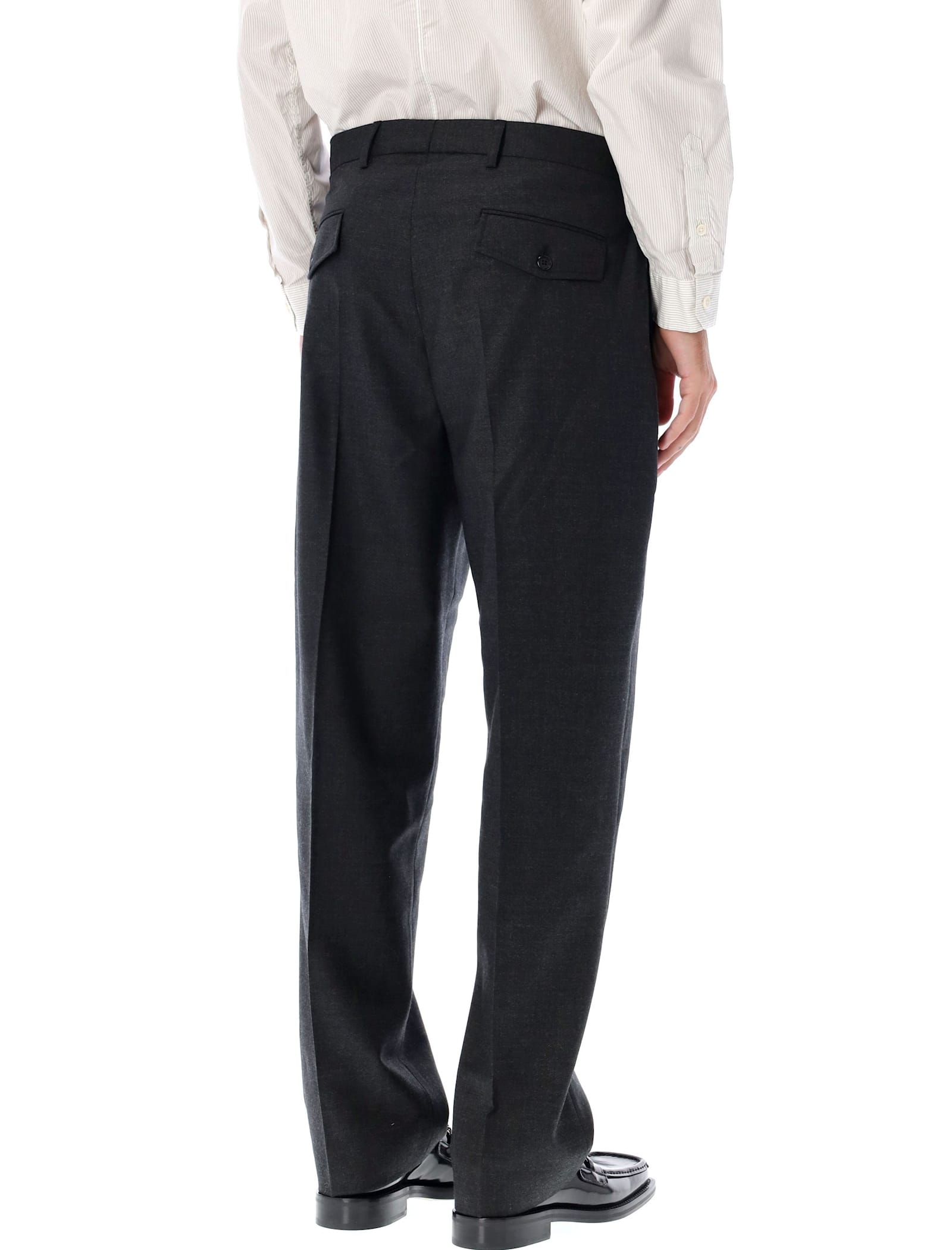 Shop Mfpen Formal Trousers In Dark Grey