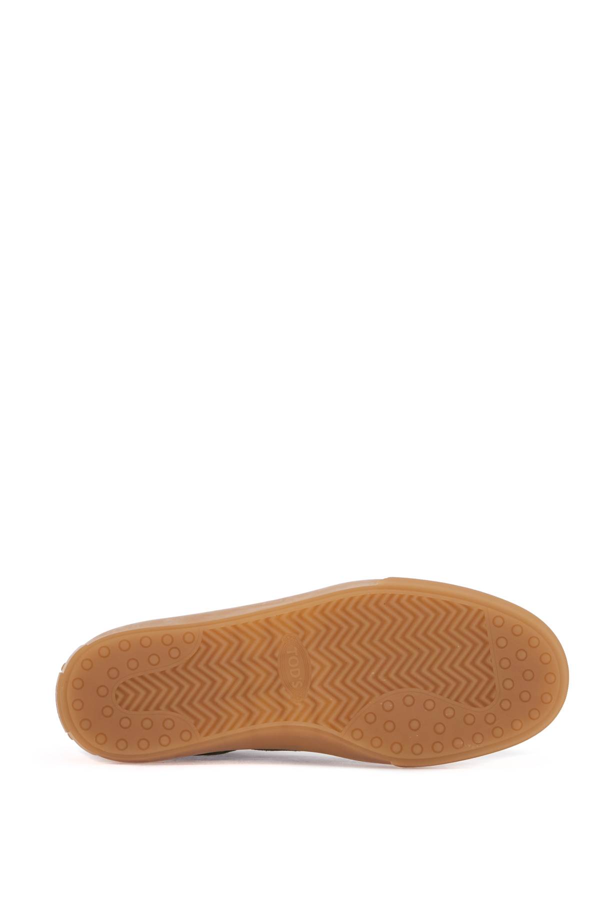 Tod's Olive Green Suede Lace-up Shoes With Non-slip Sole In V611+b008 (green)