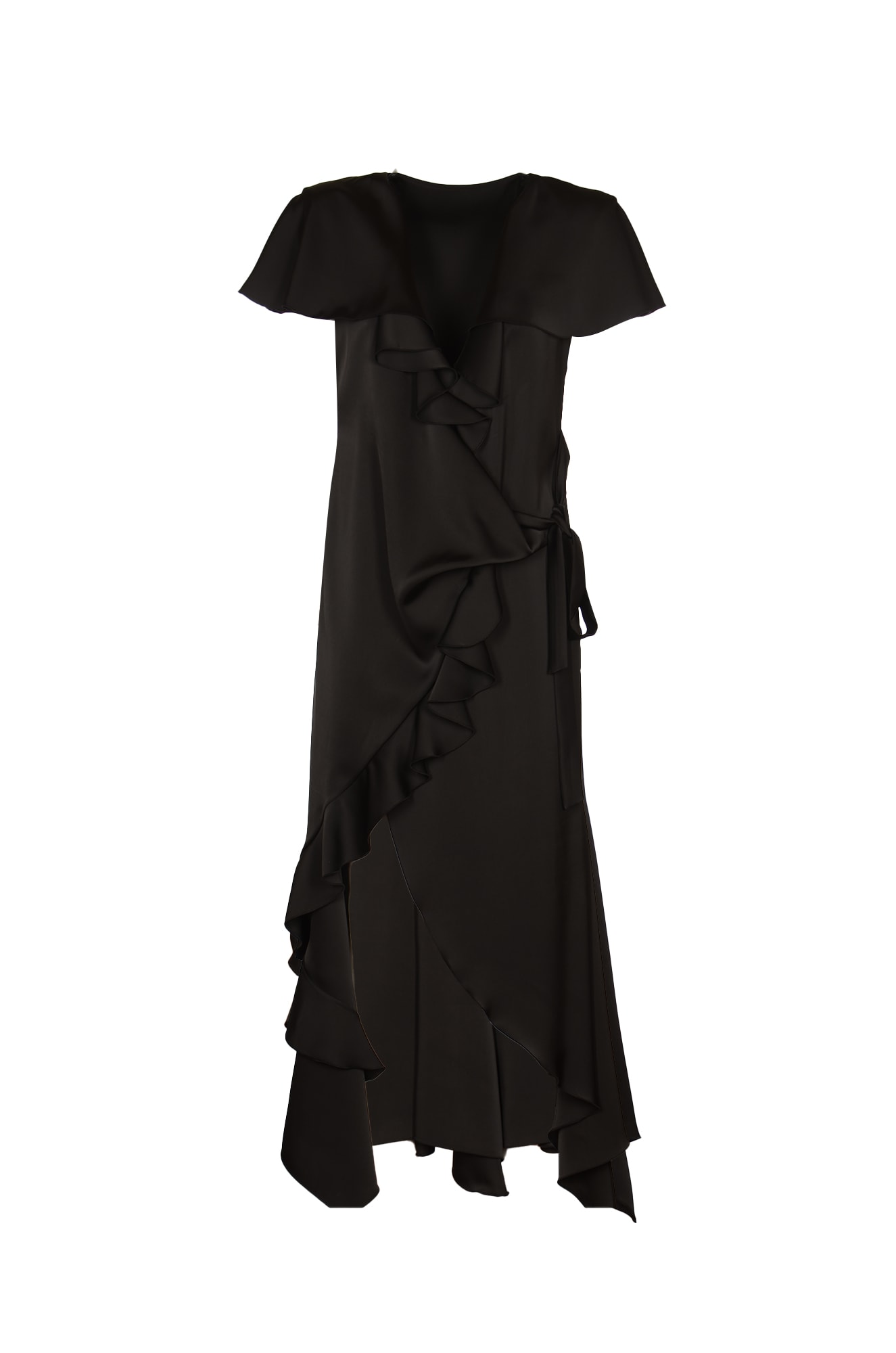 Shop Philosophy Di Lorenzo Serafini Ruffle Long Dress In Black