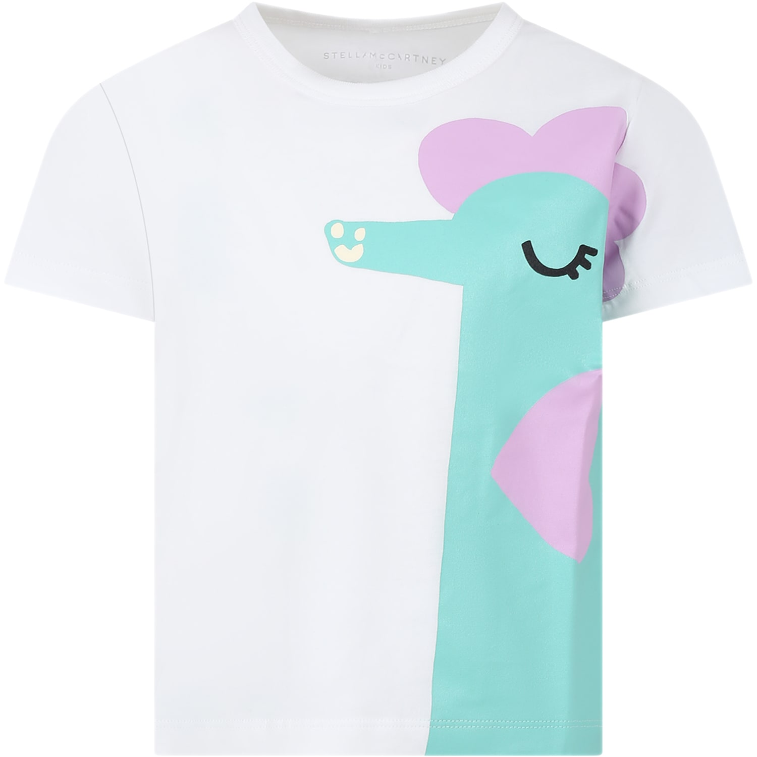 Shop Stella Mccartney White T-shirt For Girl With Seahorse