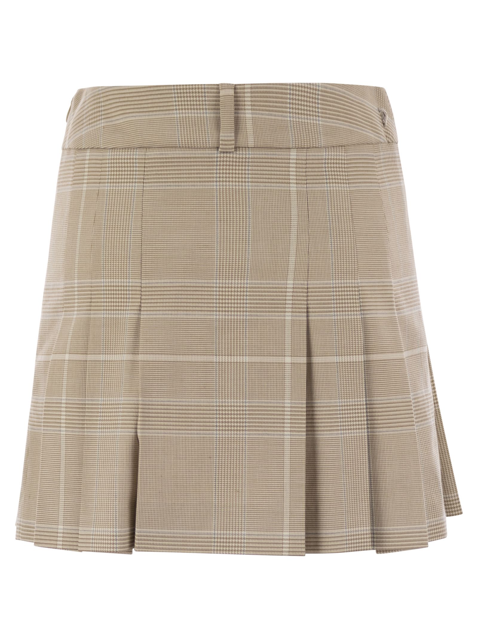 Dondup Prince Of Wales Mini Skirt In Neutral