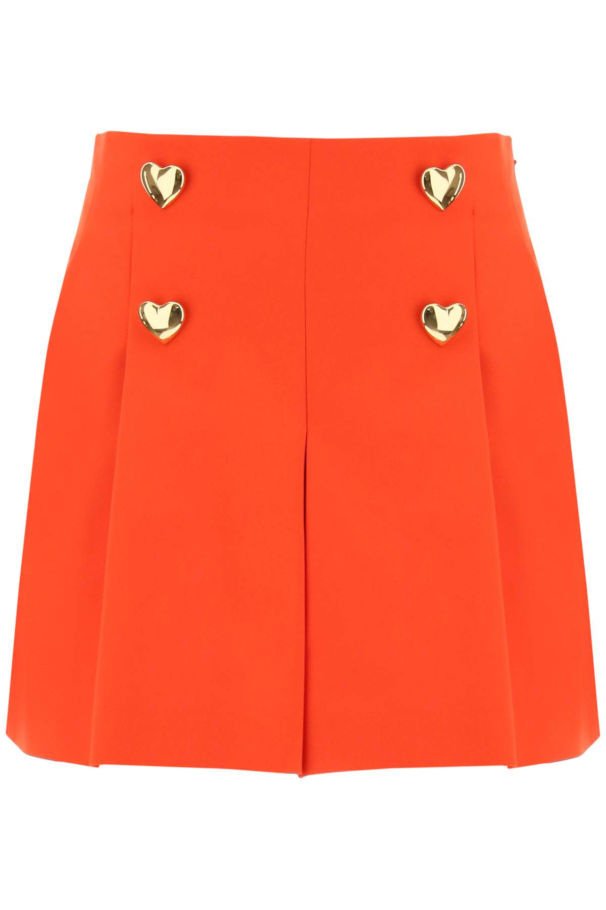 Shop Moschino Shorts With Heartshaped Buttons In Rosso (red)