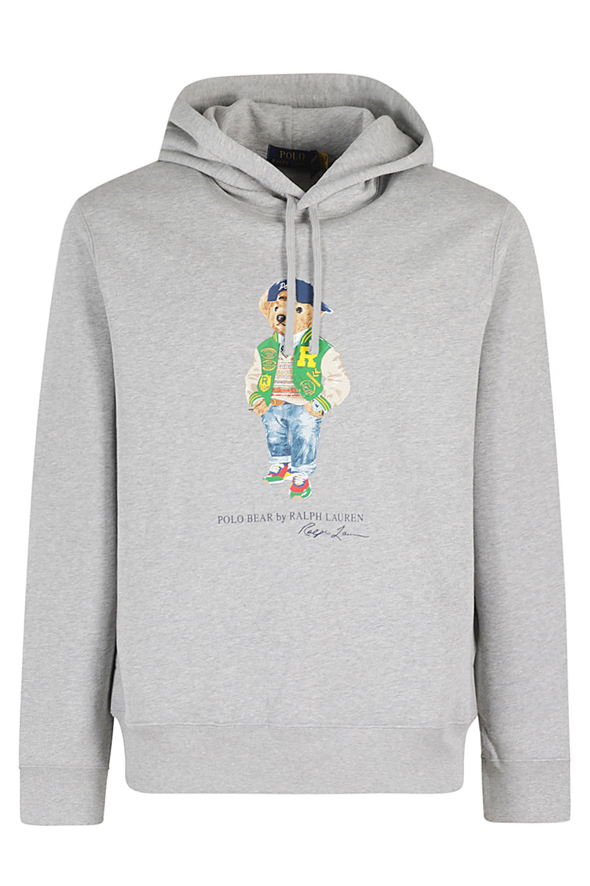 Shop Polo Ralph Lauren Hoodie Bear In Andover Hthr Vrsy