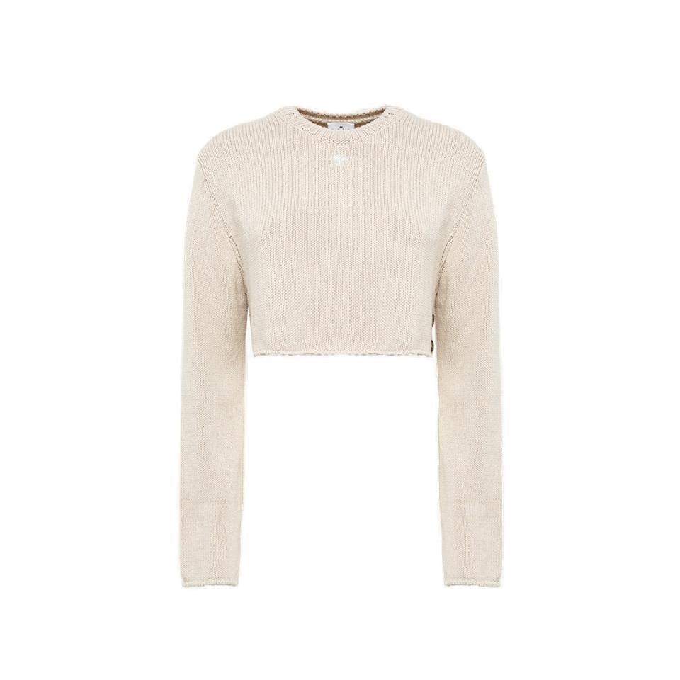 Shop Courrèges Open Side Knit Cropped Jumper