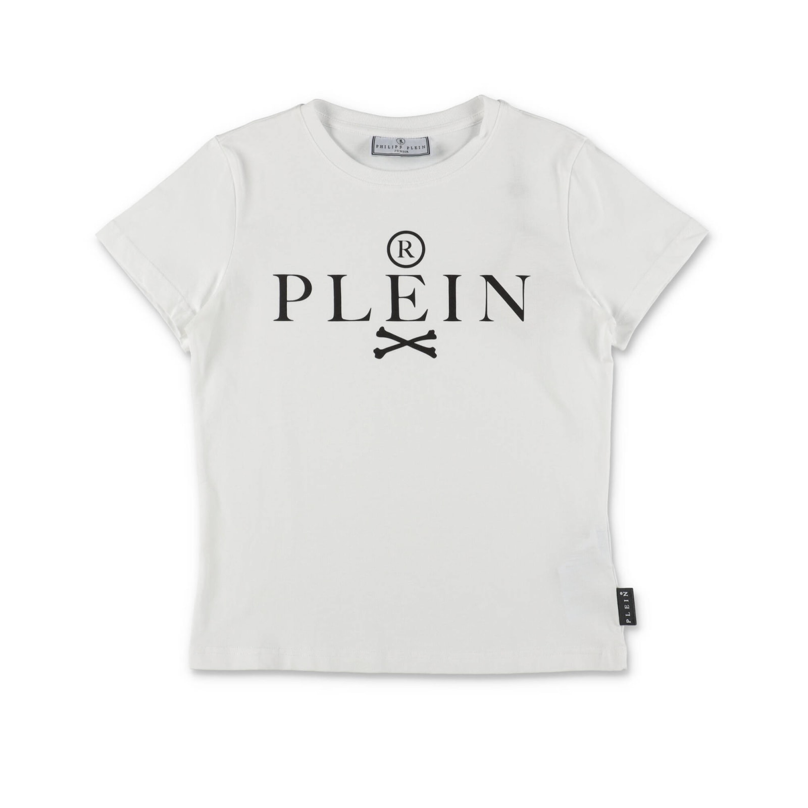 Philipp Plein Junior Philipp Plein T-shirt Bianca In Jersey Di Cotone Bambino