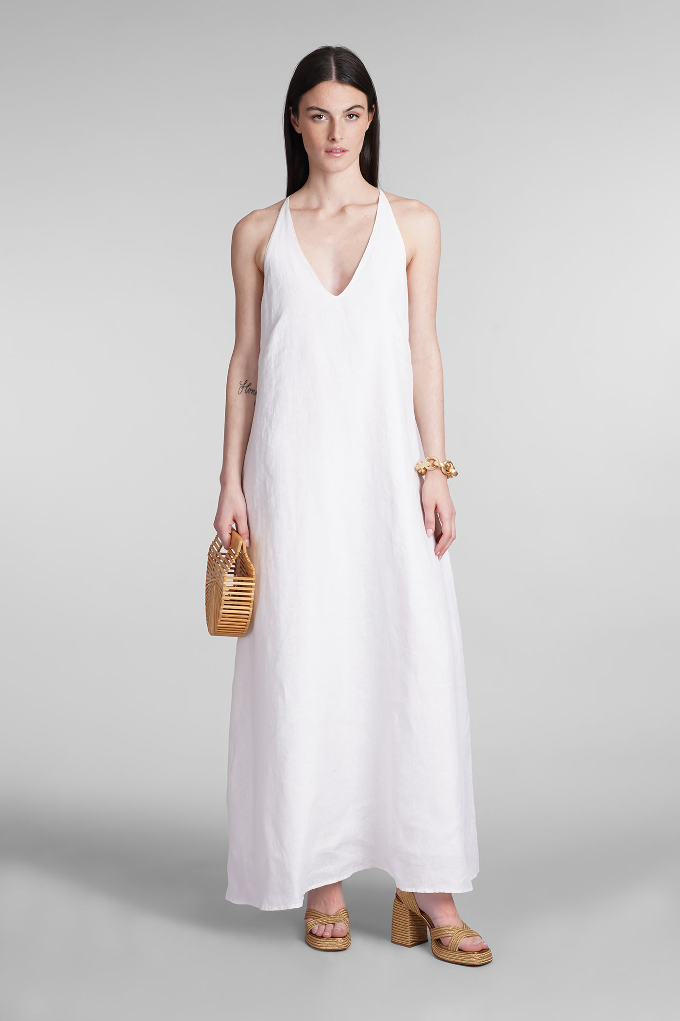 Shop 120% Lino Dress In White Cotton