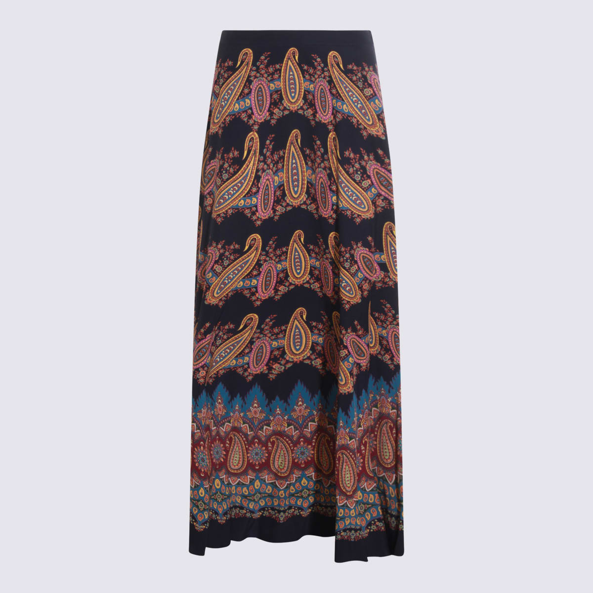 Etro Midi Skirt With Flowing Silhouette And Paisley In Multi