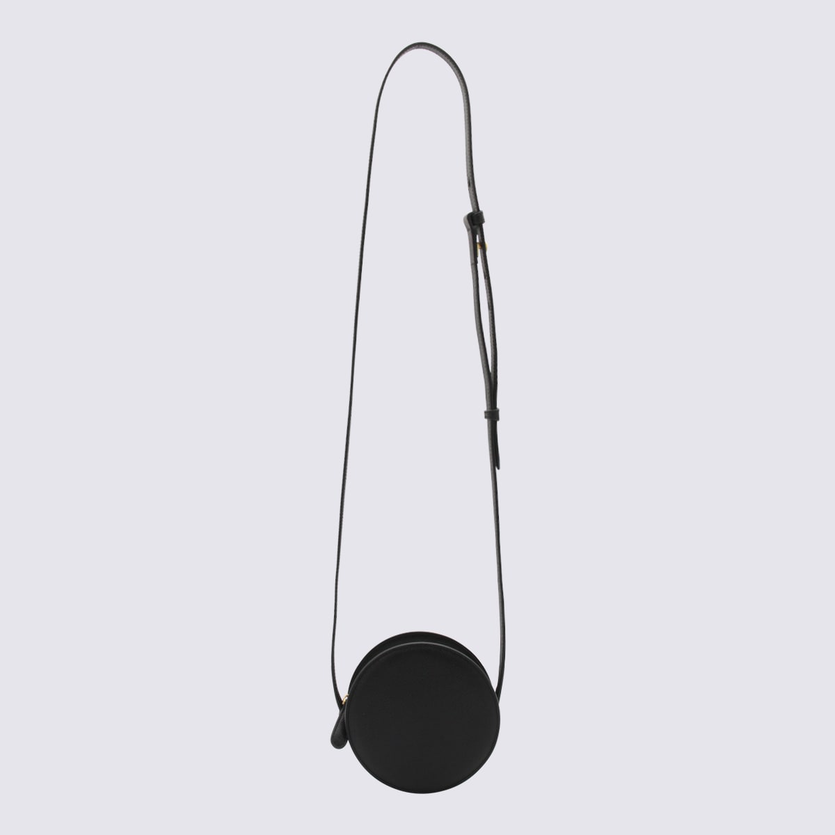 Shop Ami Alexandre Mattiussi Black Leather Round Paris Paris Crossbody Bag