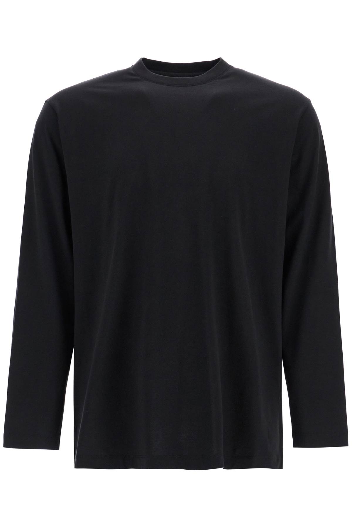 Long Sleeve Black Cotton T-shirt With Mens Graphic