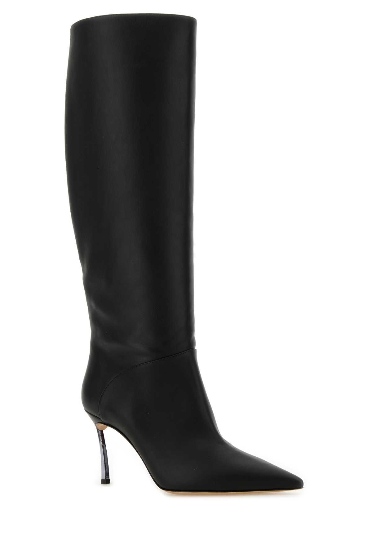 Shop Casadei Black Leather Superblade Boots In Nero