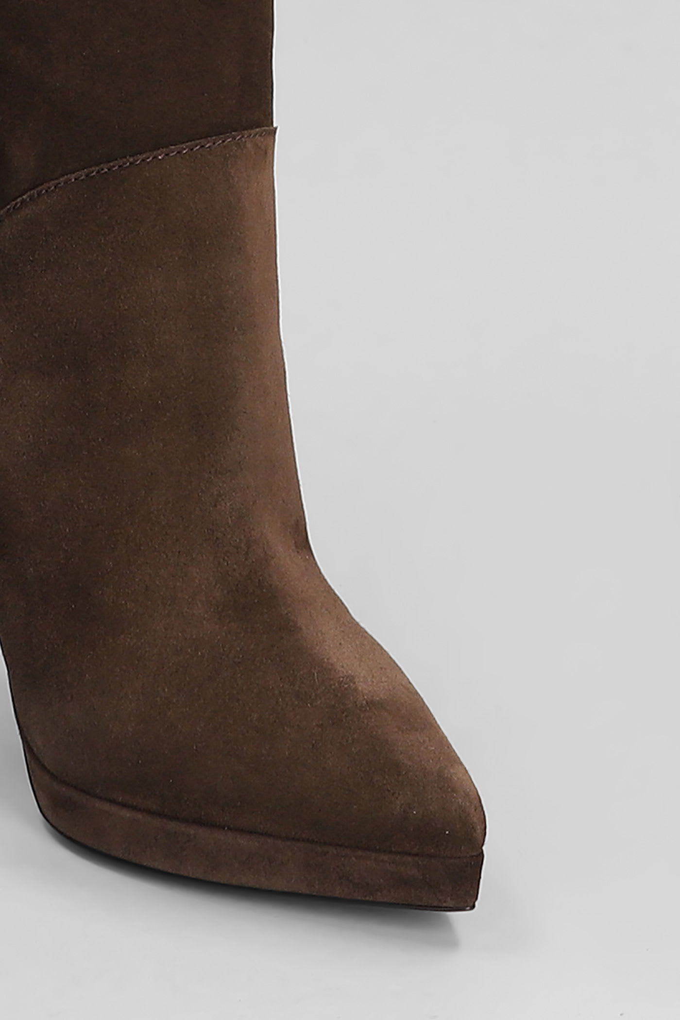 Casadei High Heels Boots In Brown Suede In Brown