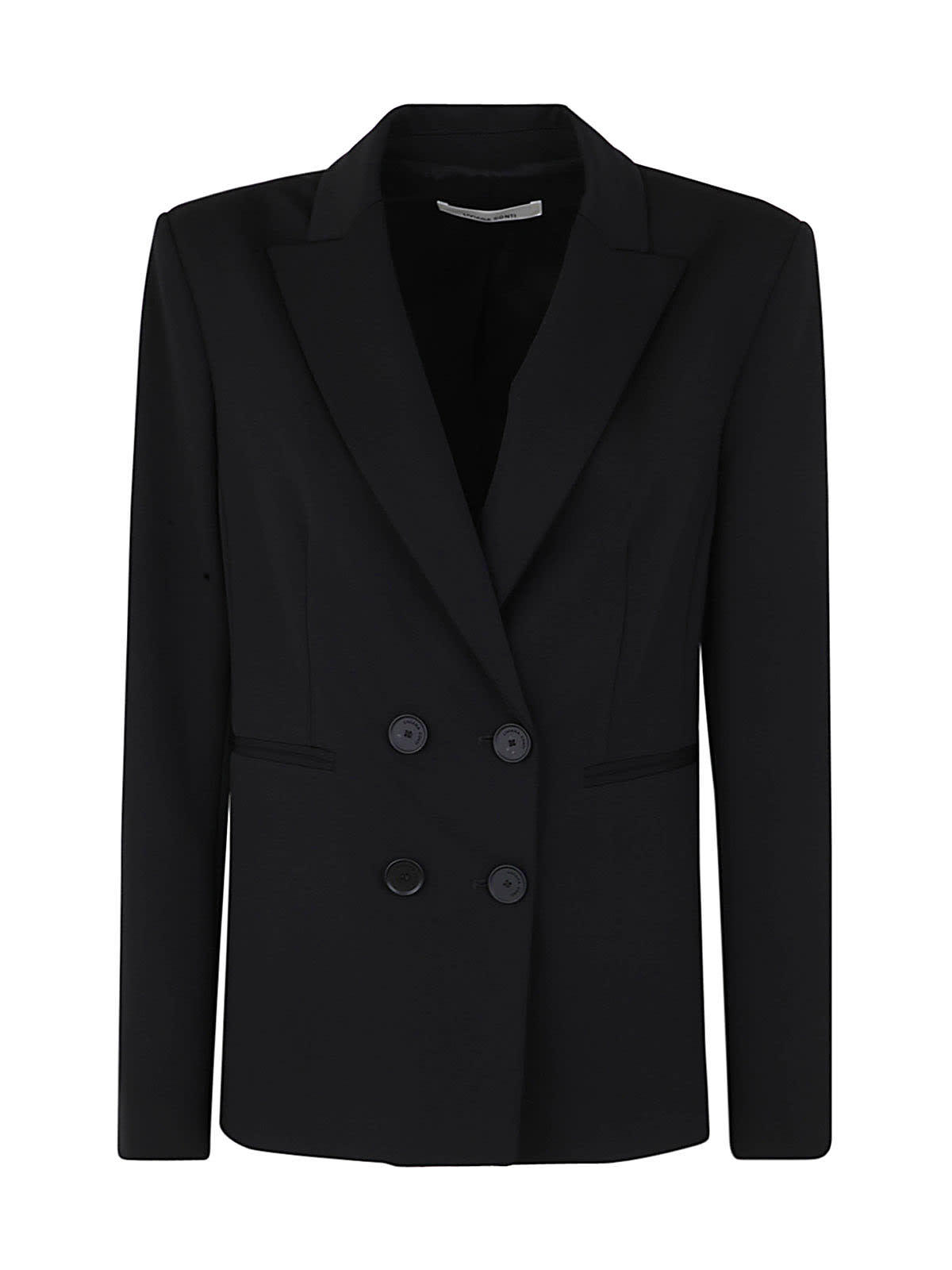 Liviana Conti Asymmetric Round Neck Sweater In Black