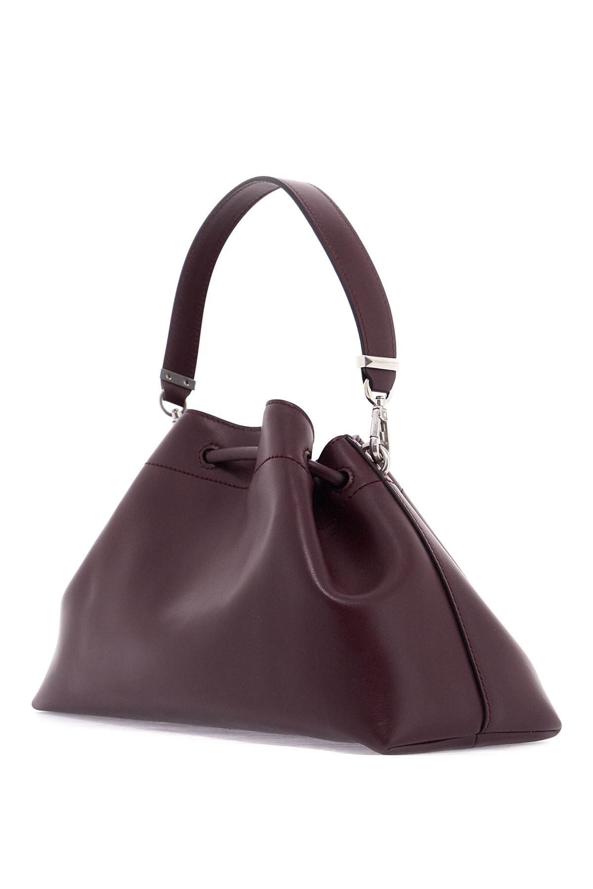 Shop Jimmy Choo Bon Bon Bucket Shoulder Bag East/west In Garnet Antique Silver (purple)