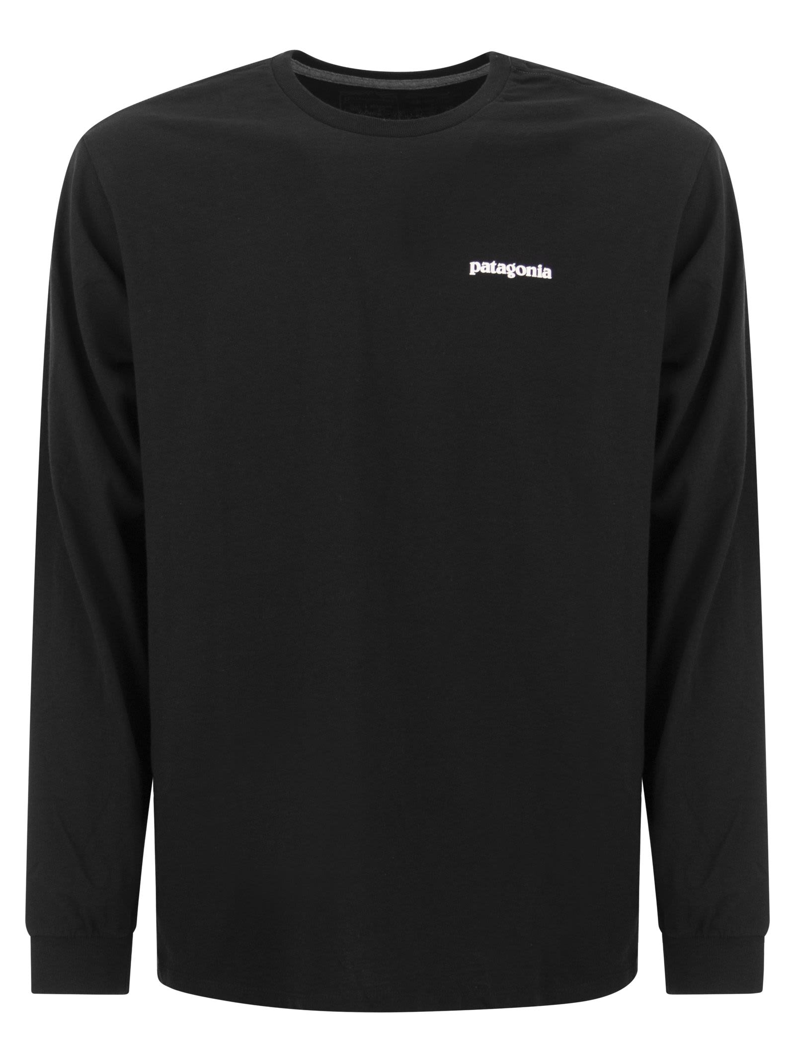 Shop Patagonia T-shirt With Logo Long Sleeves In Black