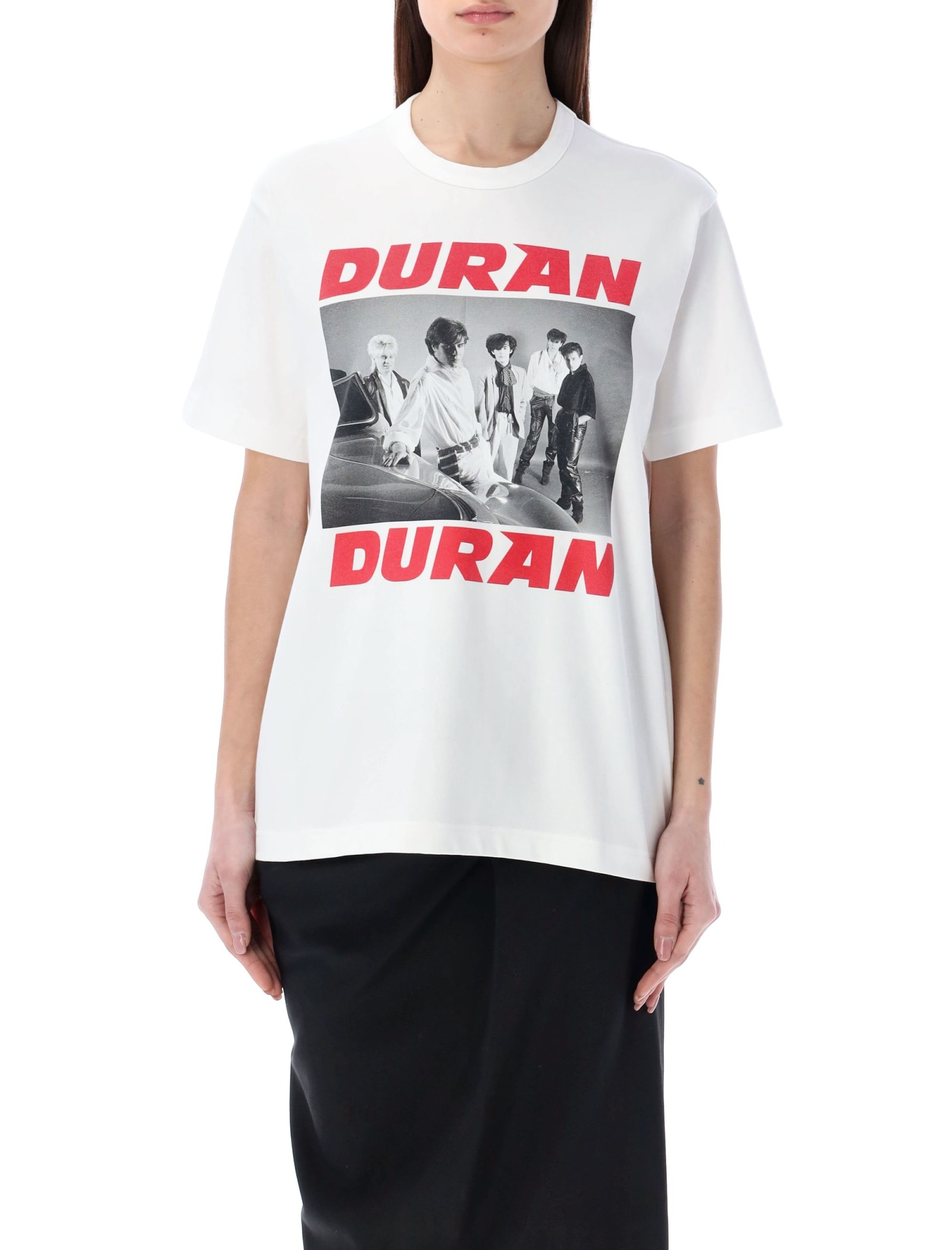 Junya Watanabe Duran Duran Printed Cotton T-shirt In White