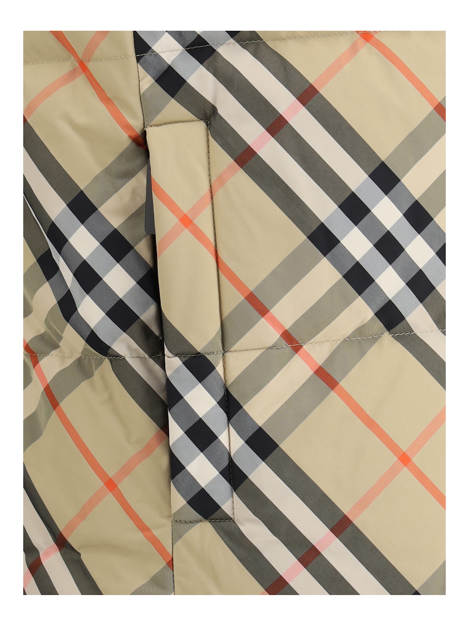 Shop Burberry Reversible Down Vest In Sand Ip Check