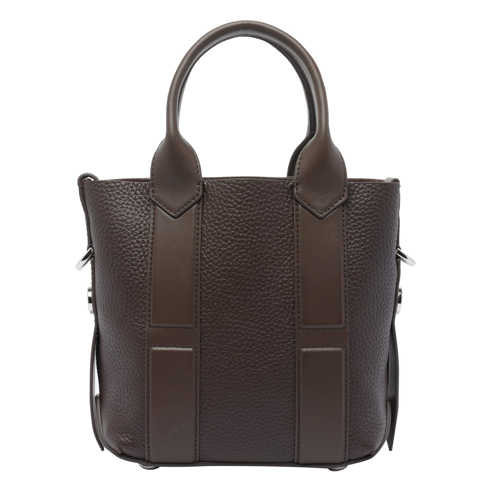 Hogan Small Script Leather Handbag In Brown