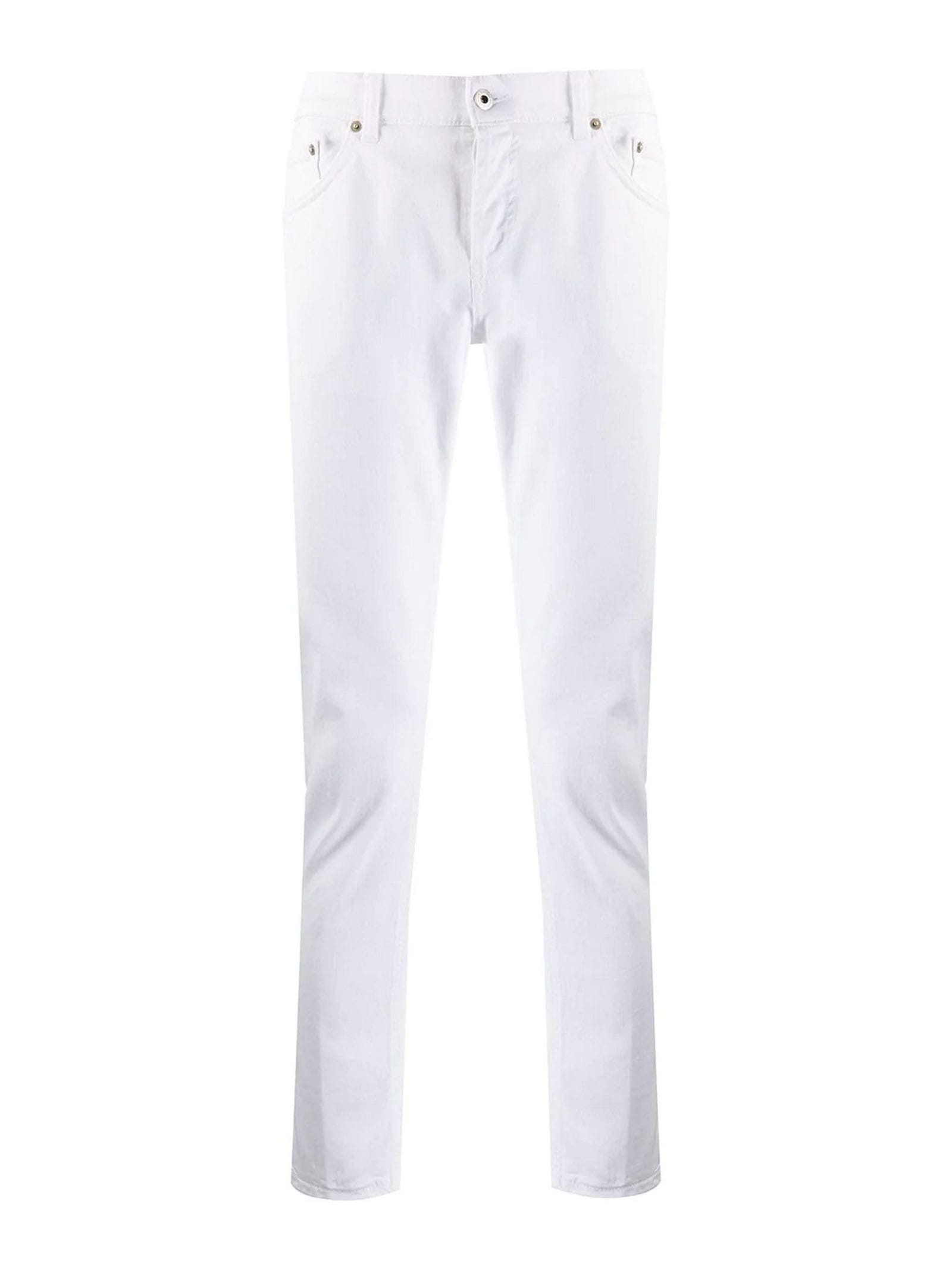 Dondup White Stretch Cotton Jeans