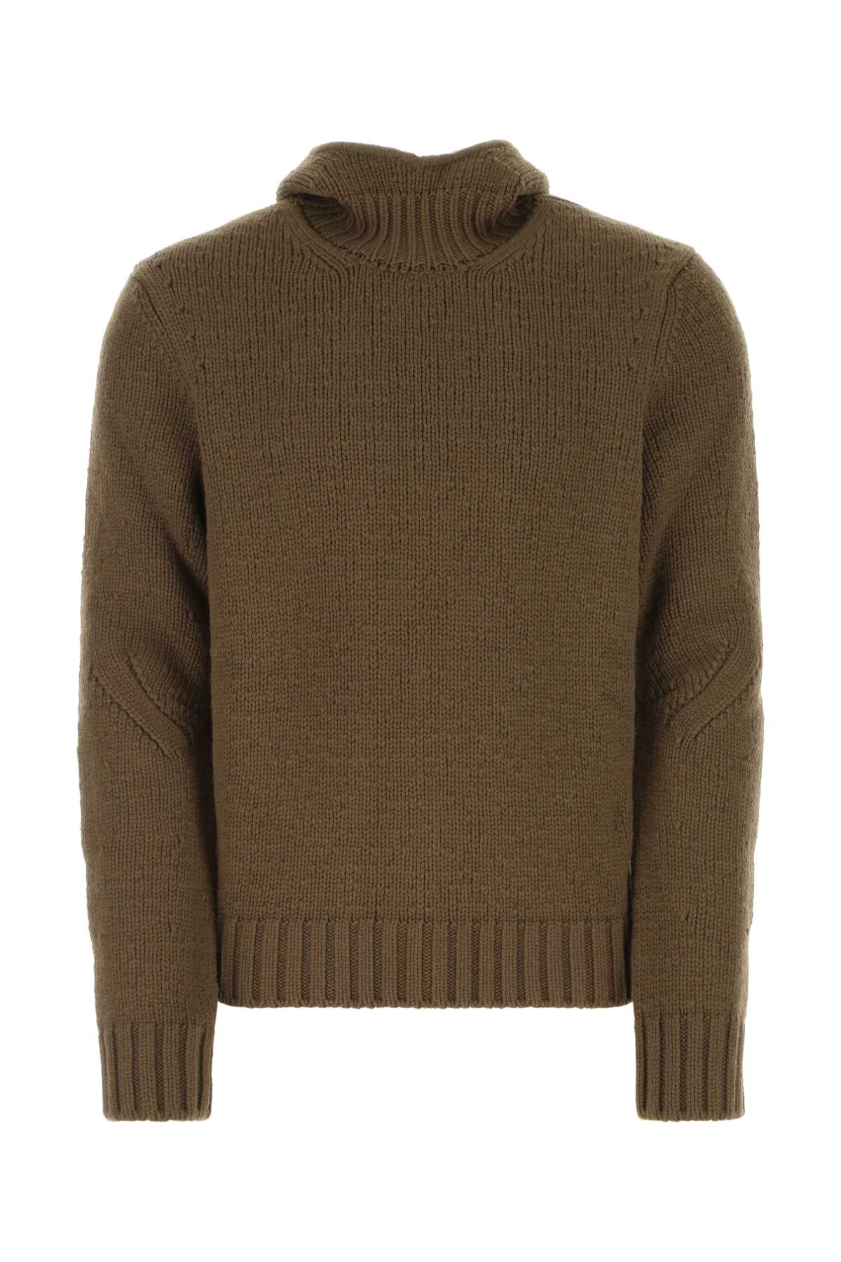 Shop Bottega Veneta Mud Wool Blend Sweater In 2603