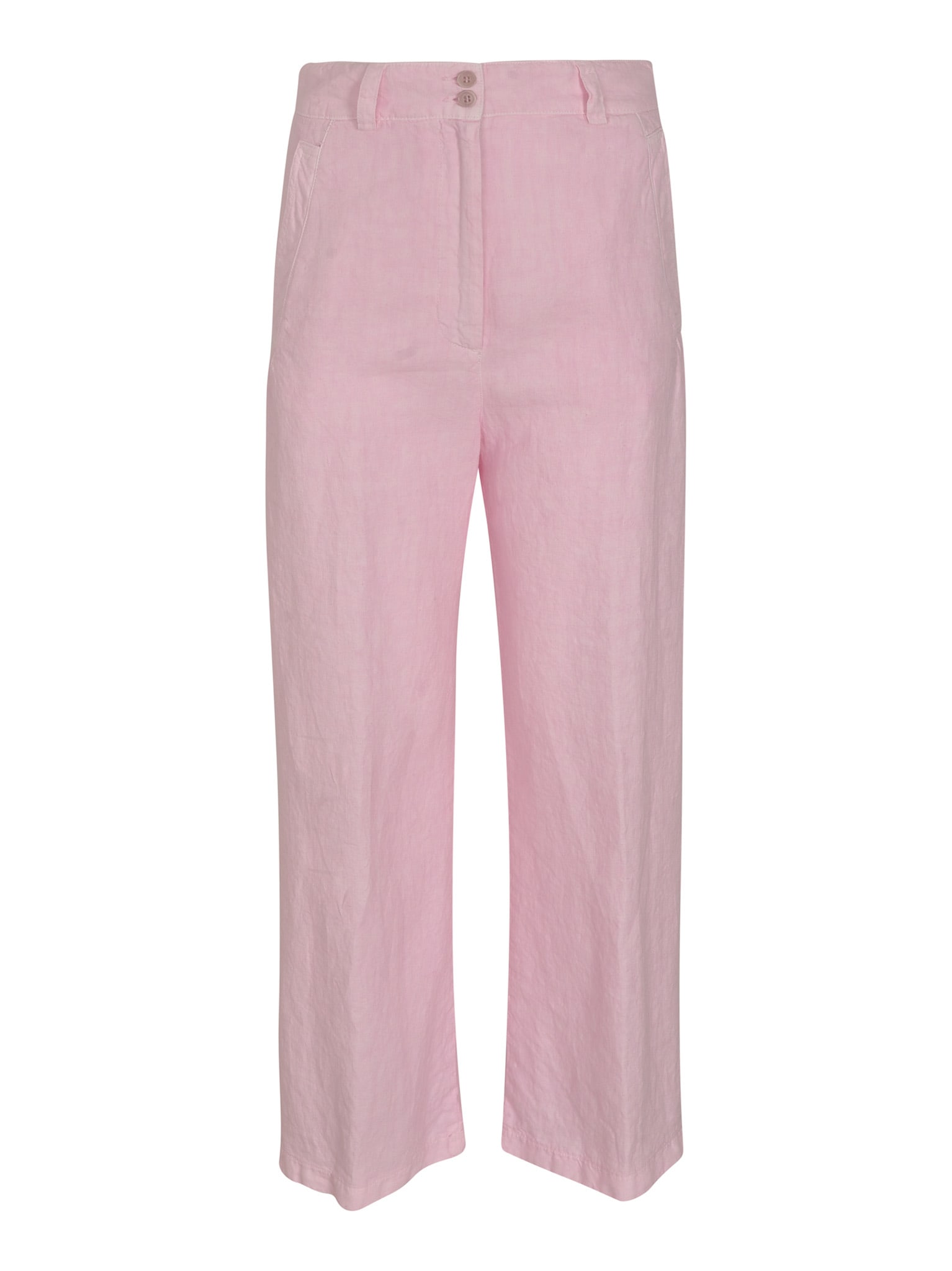 Aspesi Patched Pocket Straight Leg Plain Trousers In Pink