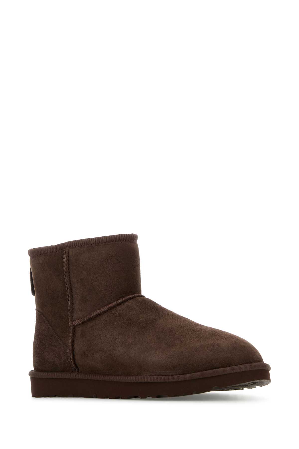 UGG CHOCOLATE SUEDE CLASSIC MINI II ANKLE BOOTS 