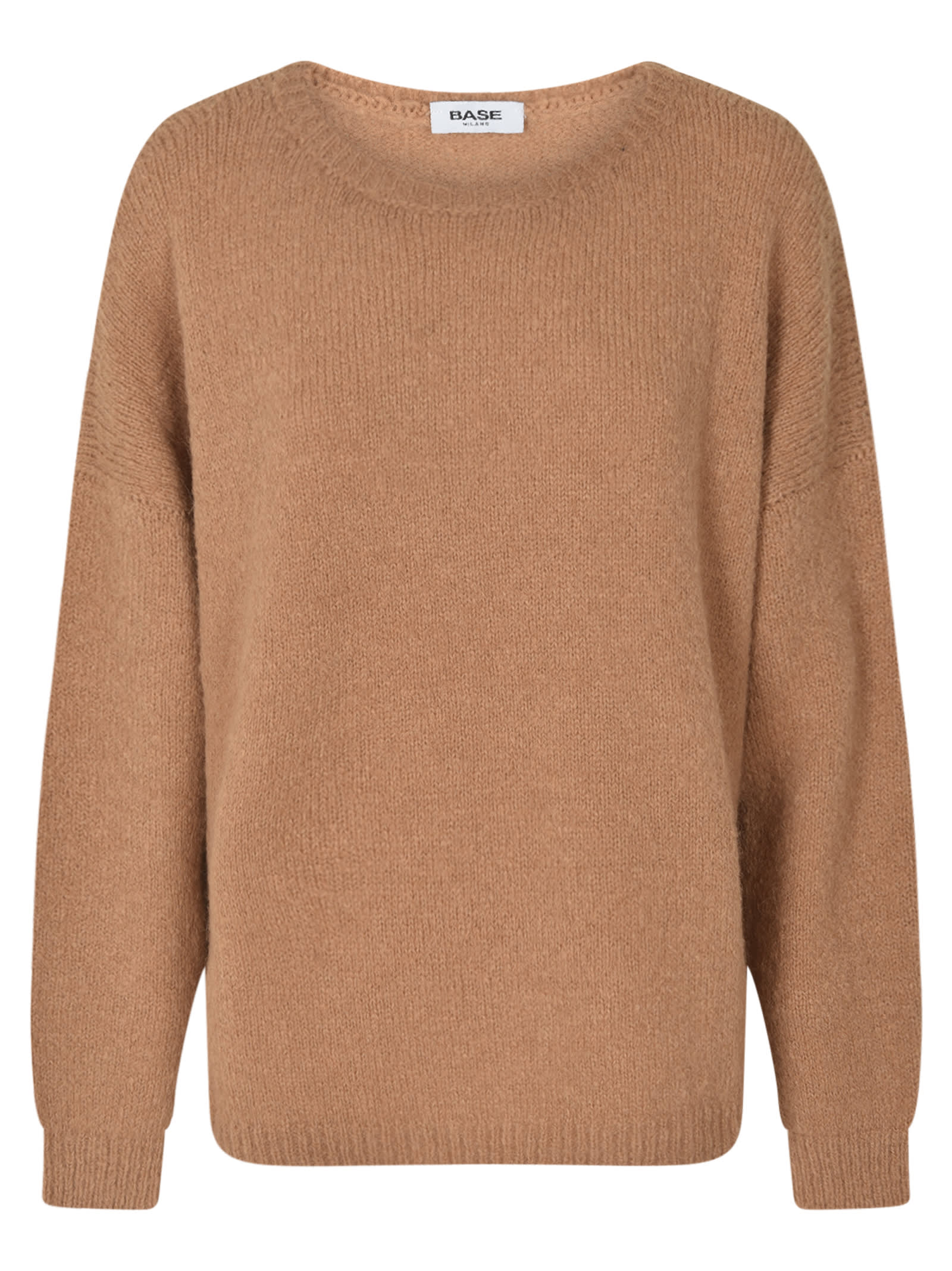 Rib Trim Knit Plain Sweater