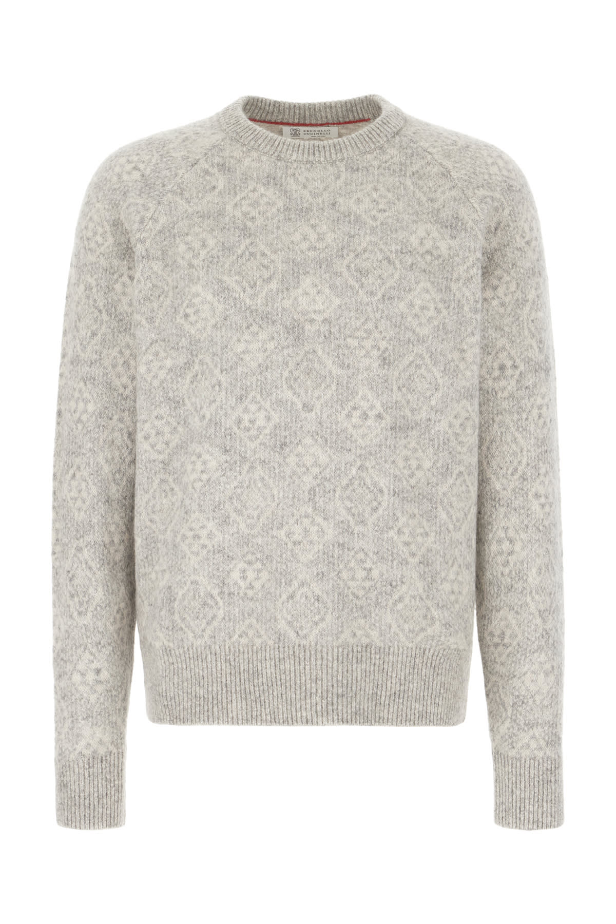 Shop Brunello Cucinelli Melange Grey Alpacas Blend Sweater