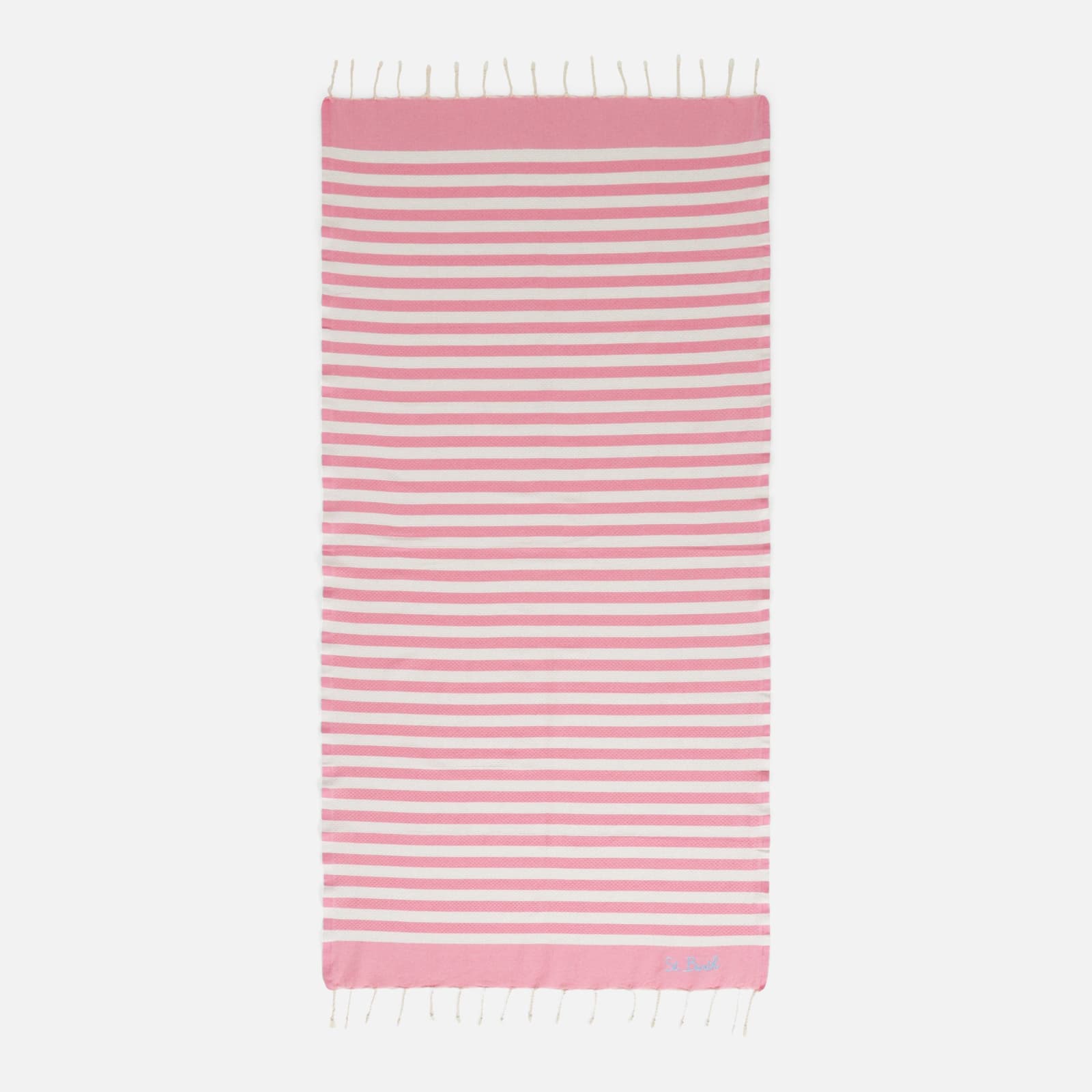 Mc2 Saint Barth Fouta Classic Honeycomb With Striped In Pink