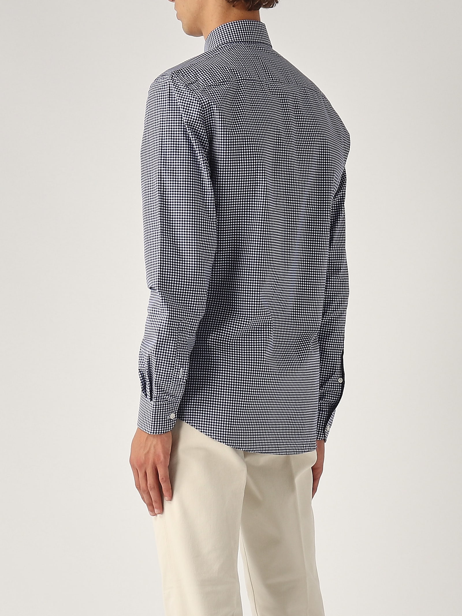 Shop Fay Camicia Button Down Shirt In Vichy Blu