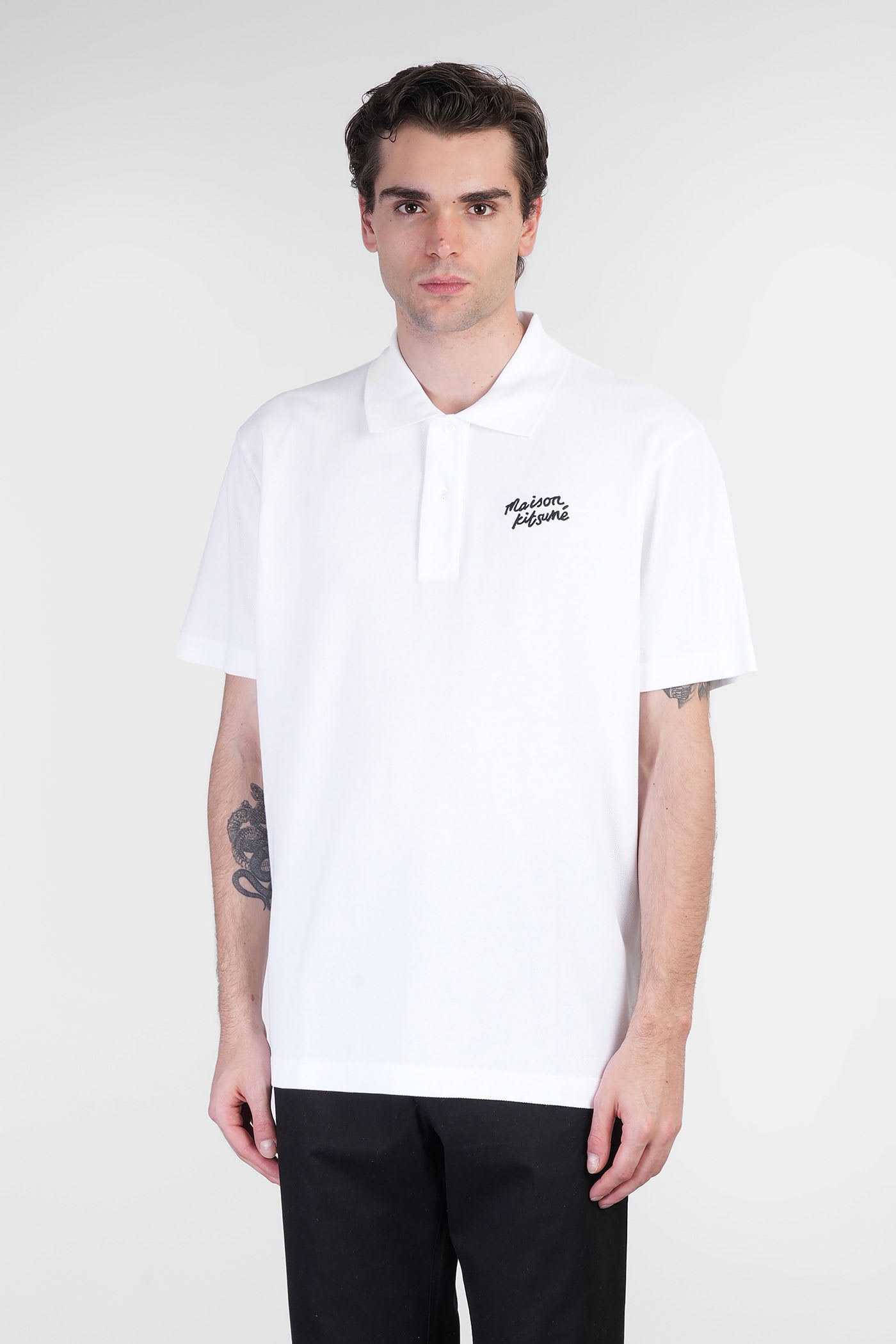 Maison Kitsuné Polo In White Cotton