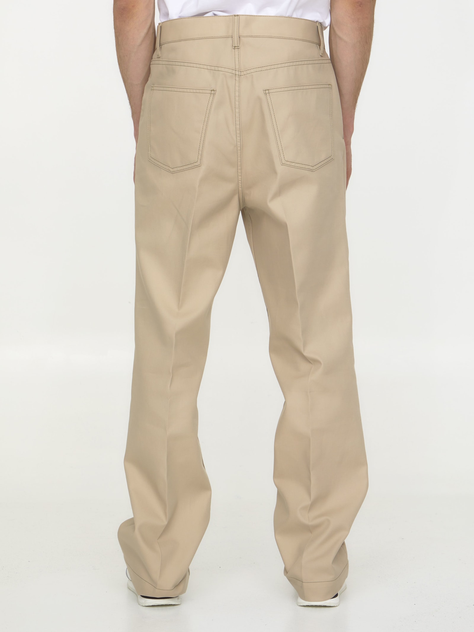 Shop Valentino Cotton Gabardine Trousers