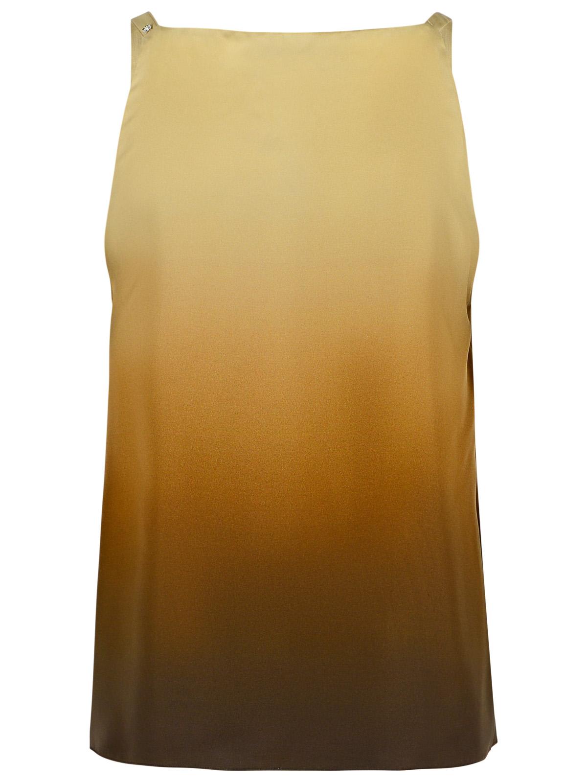 Sportmax Alcuno Beige Gradient Silk Top In Brown