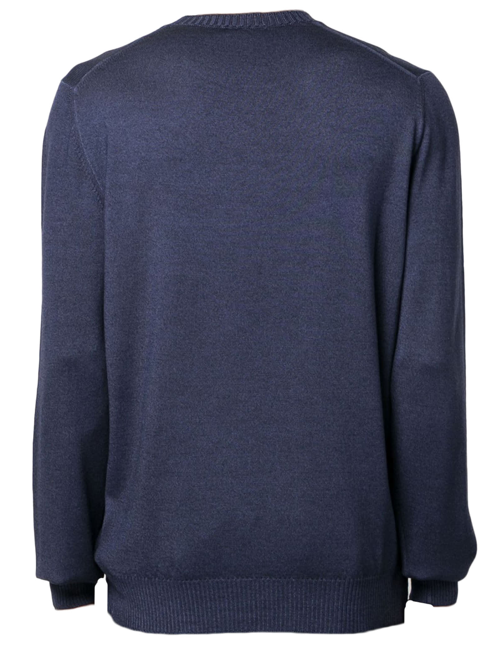 Shop Fay Navy Blue Virgin Wool Jumper