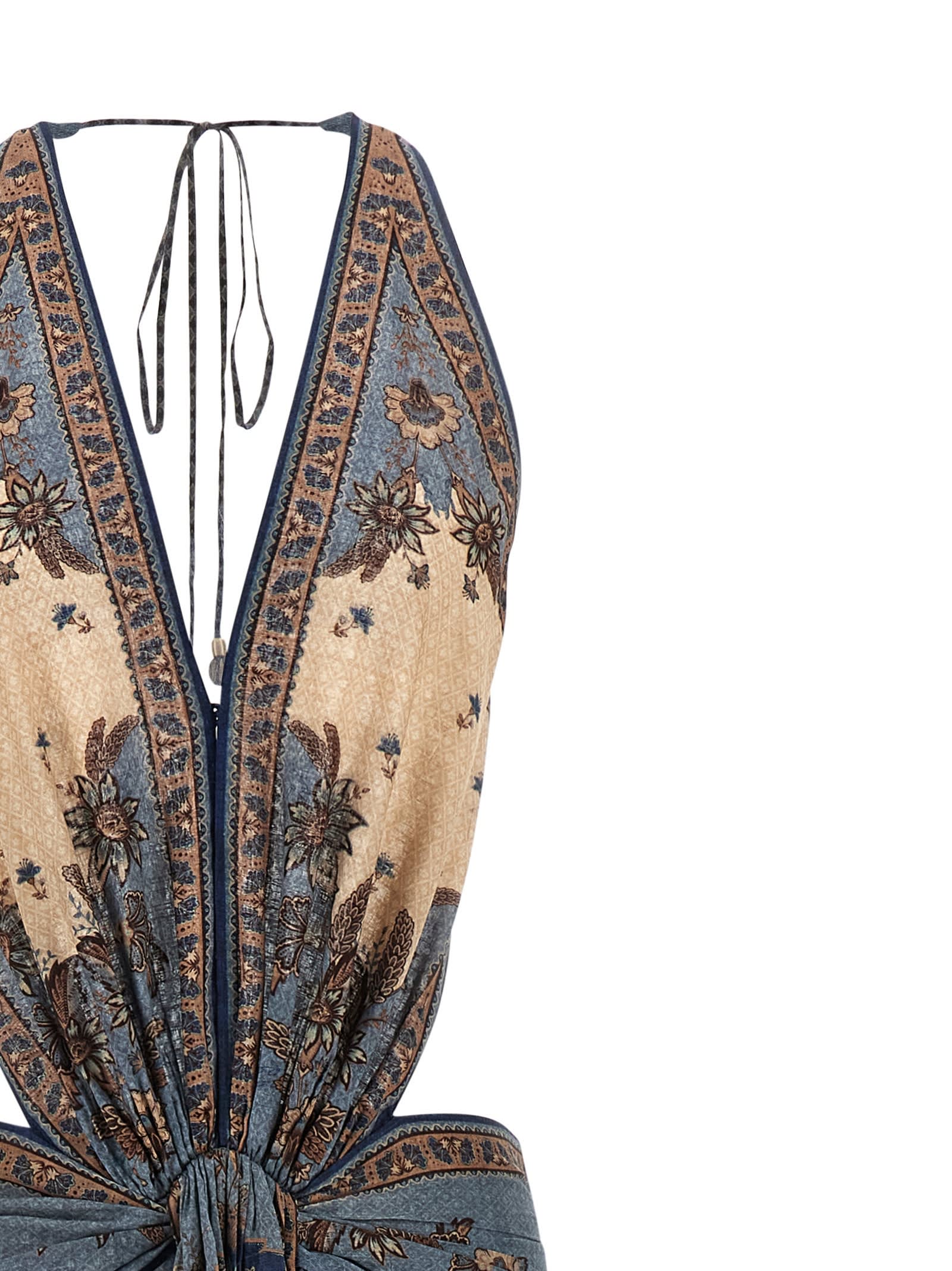 Zimmermann Ascension Plunge Halter Maxi In Multi