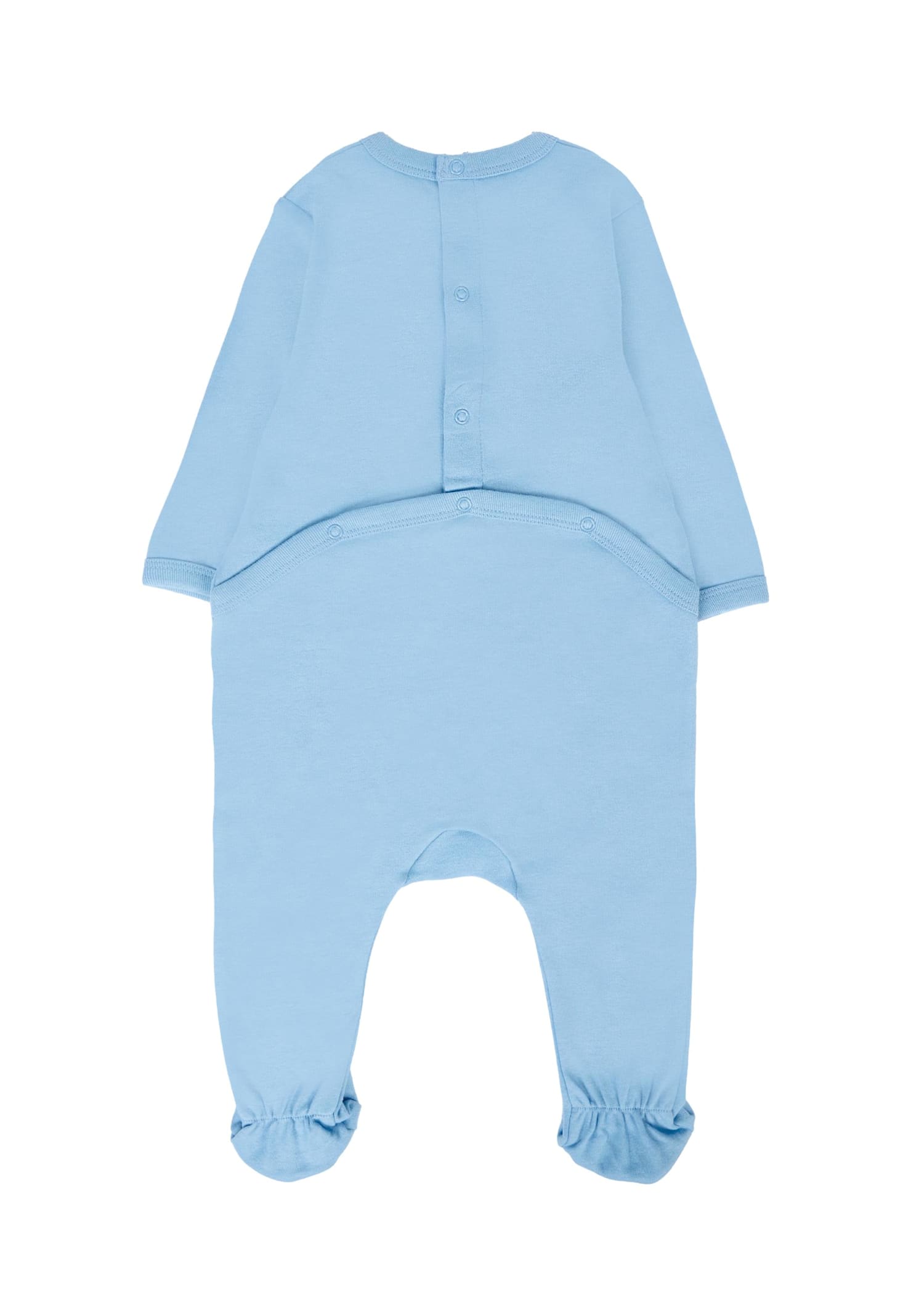 Kenzo Light Blue Babygrow Set For Baby Boy With Geometric Pattern In Blue