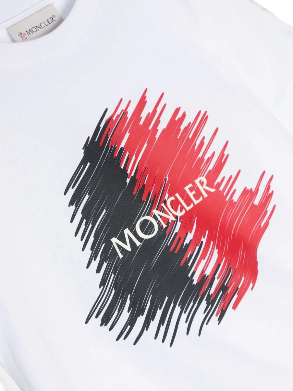 Shop Moncler White T-shirt With Logo Motif