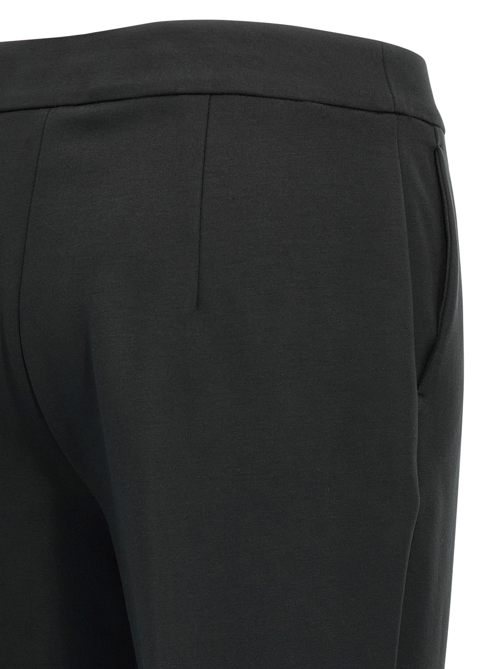 Max Mara Tailored Black Trousers With Smooth Finish And Functional Pockets In Black