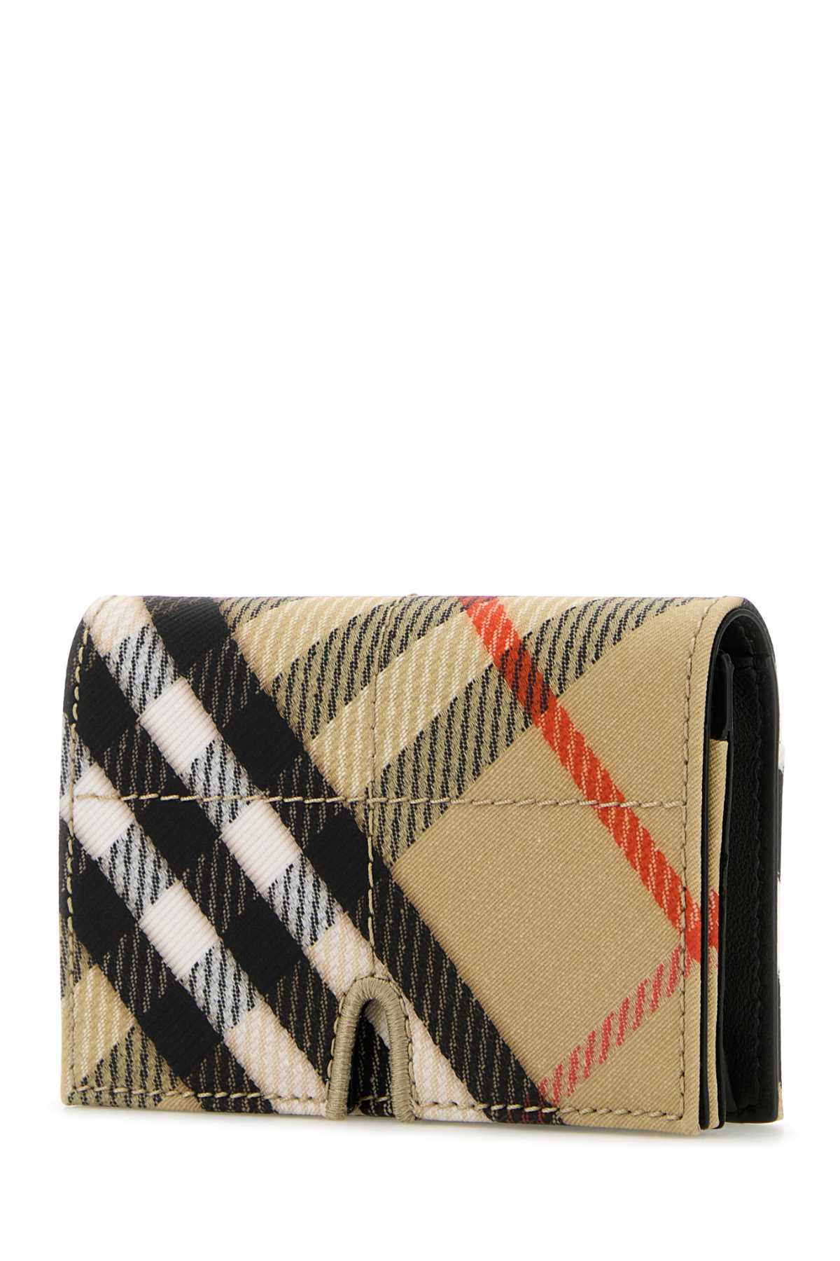 Shop Burberry Embroidered Canvas Card Holder In Sandipcheck