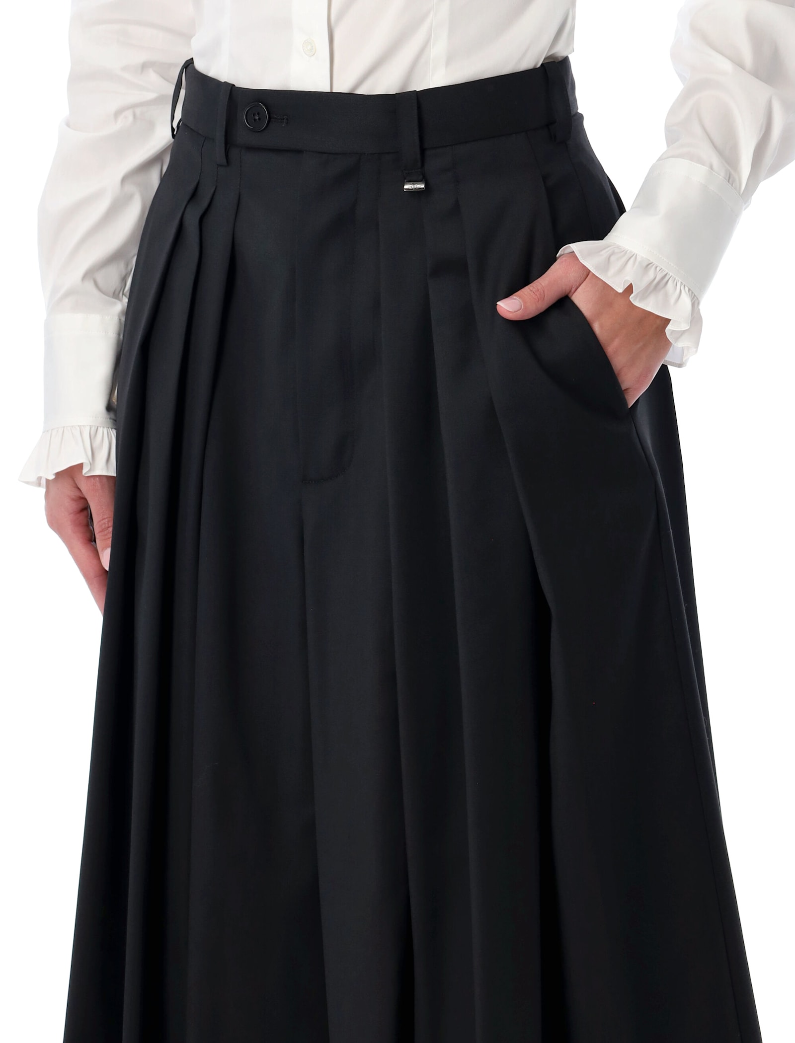 Vivienne Westwood Black Wool Culotte Pants In Black