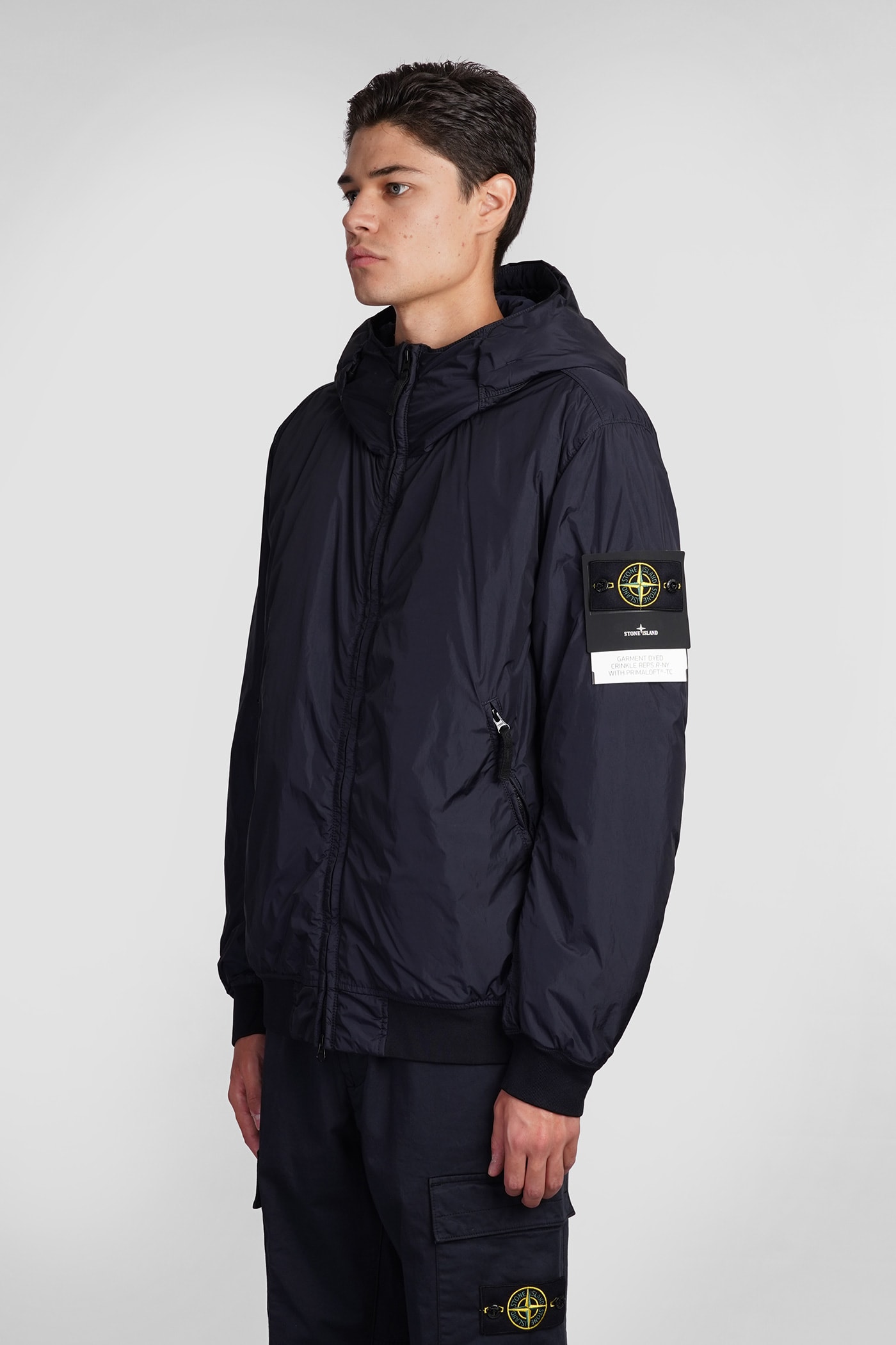 STONE ISLAND PUFFER IN BLUE POLYAMIDE 