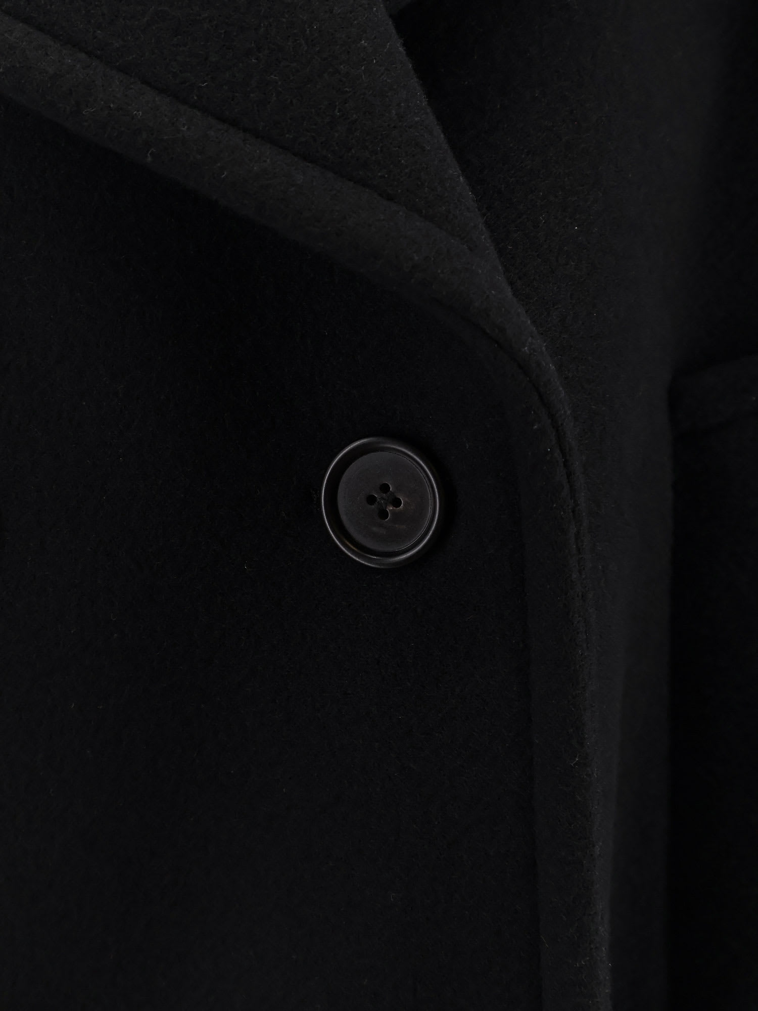 Chloé Virgin Wool Blend Peacoat In Black