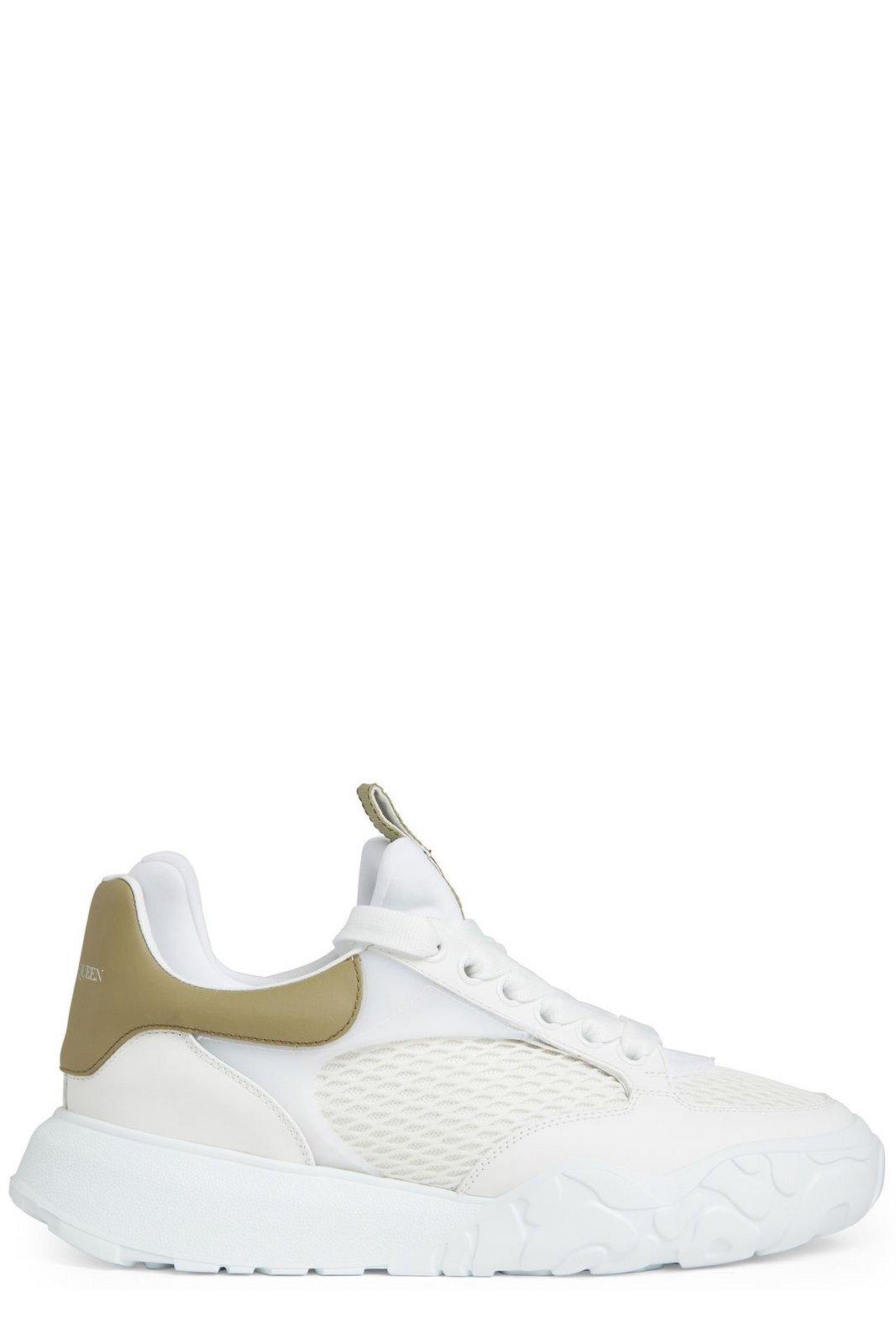 Shop Alexander Mcqueen Panelled Chunky Lace-up Sneakers In Kaki