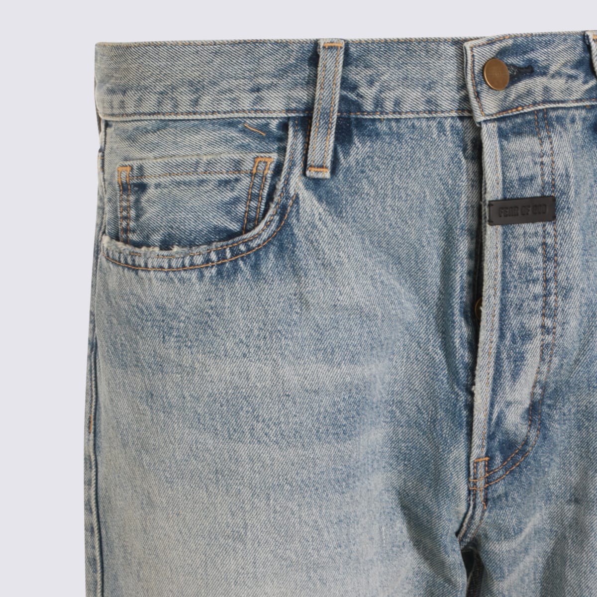 Fear Of God Light Blue Cotton Jeans In Purple
