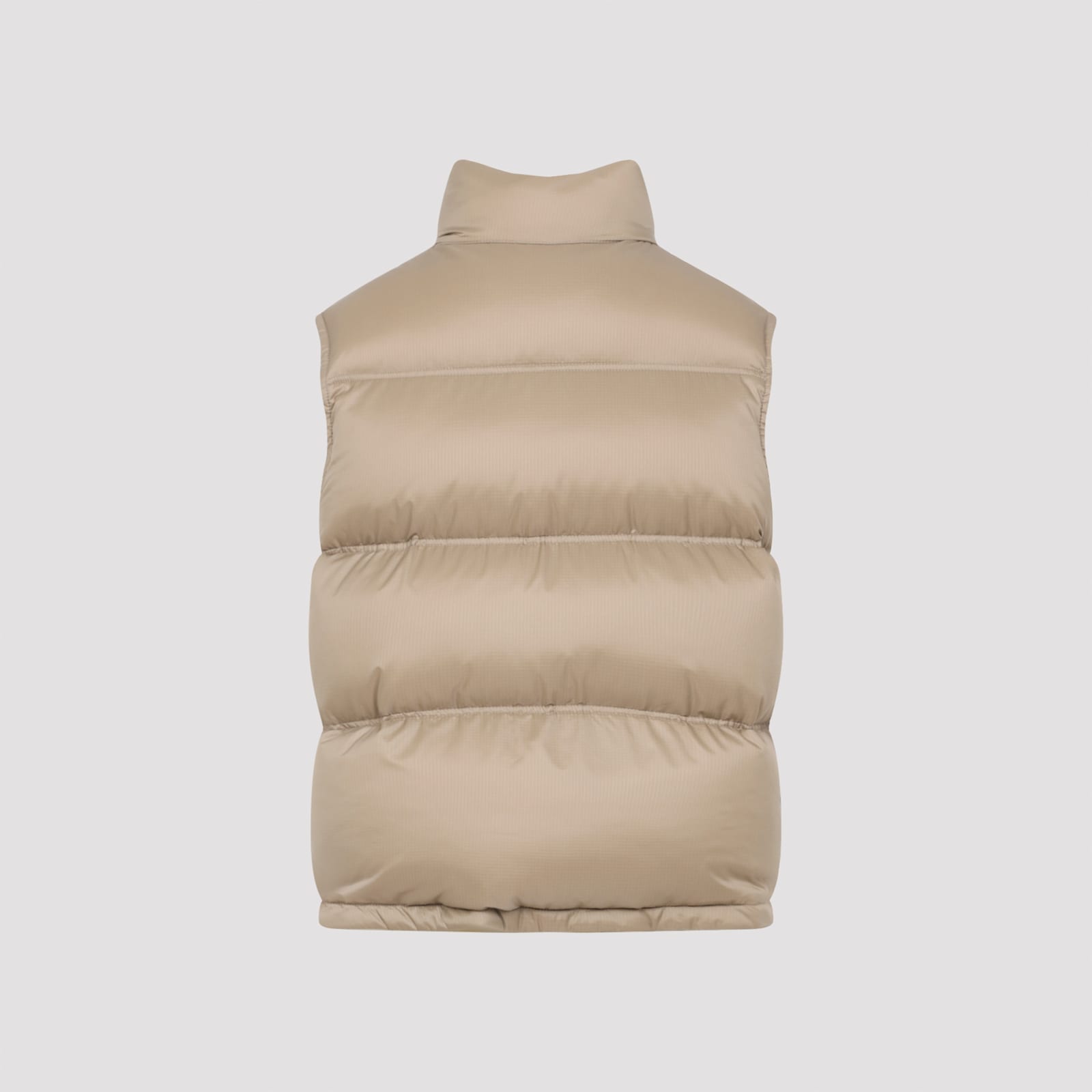 Celine Quilted Jacket With High Collar And Pocket In Neutral