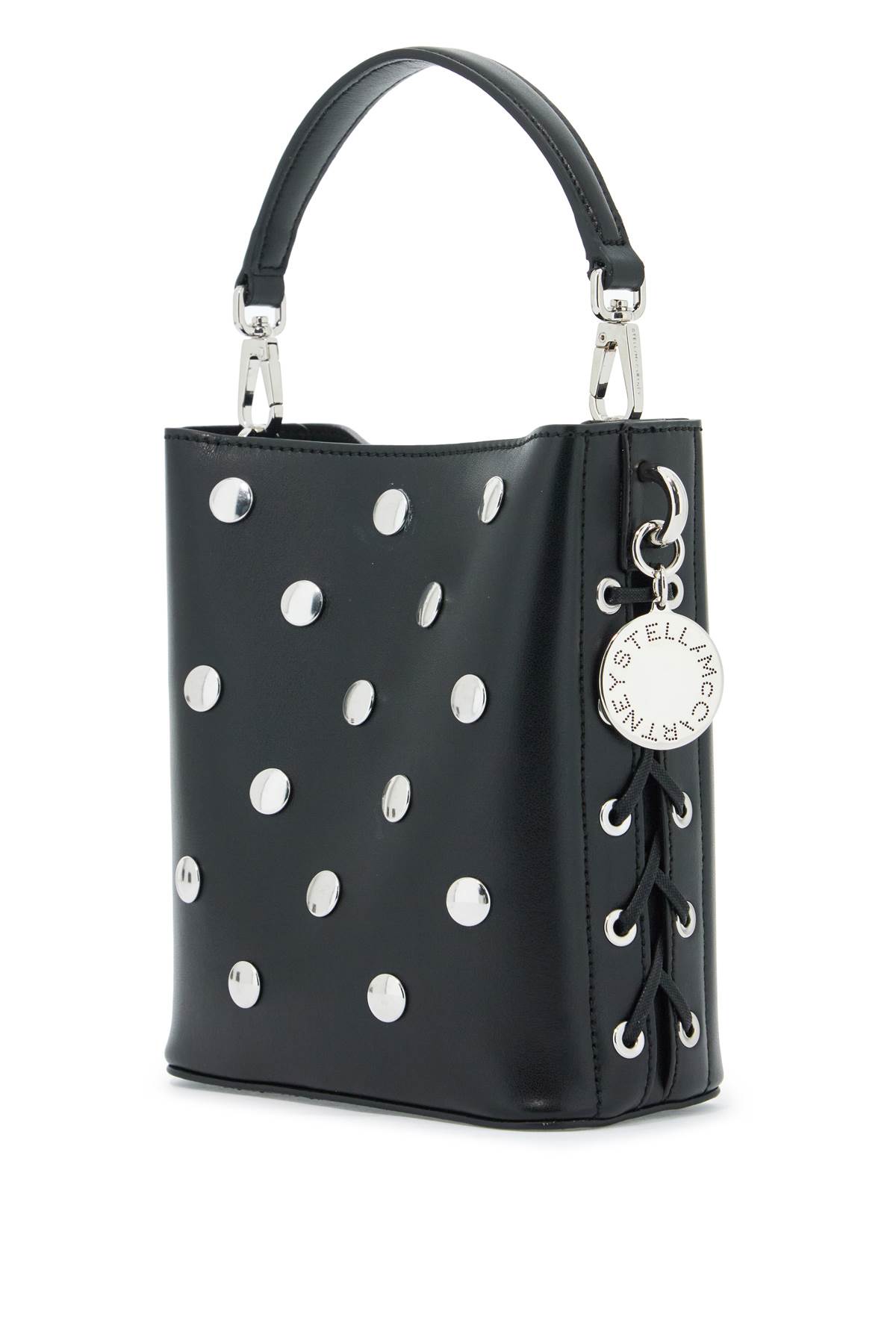 STELLA MCCARTNEY MINI BUCKET BAG FRAYME WITH STUDS