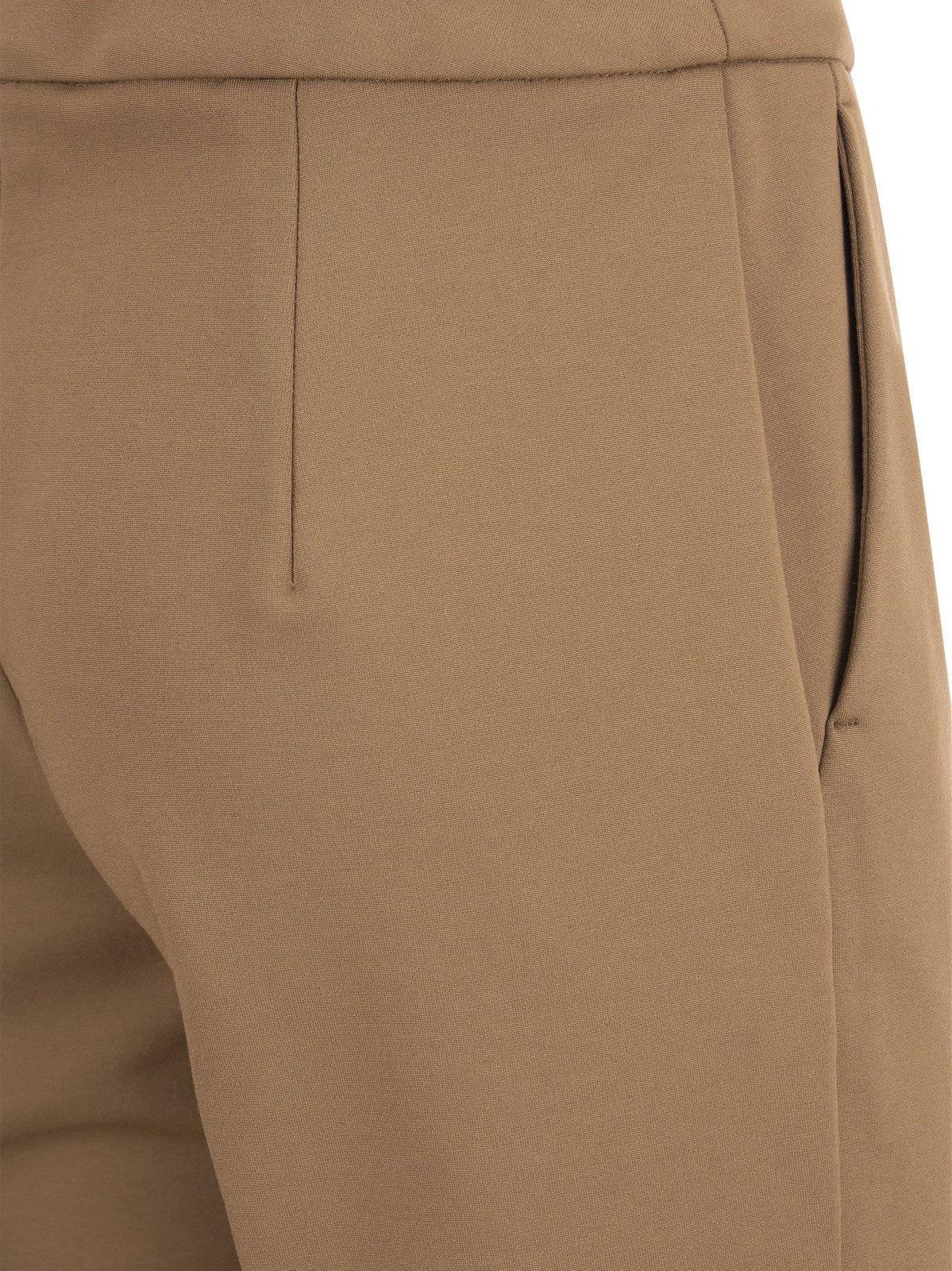 Shop Max Mara Slim Cut Straight Leg Trousers In Cammello